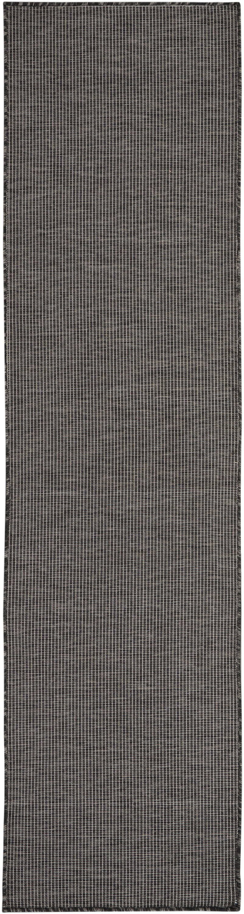 Charcoal Flat Woven Synthetic Runner Rug 2'2" x 8'0"