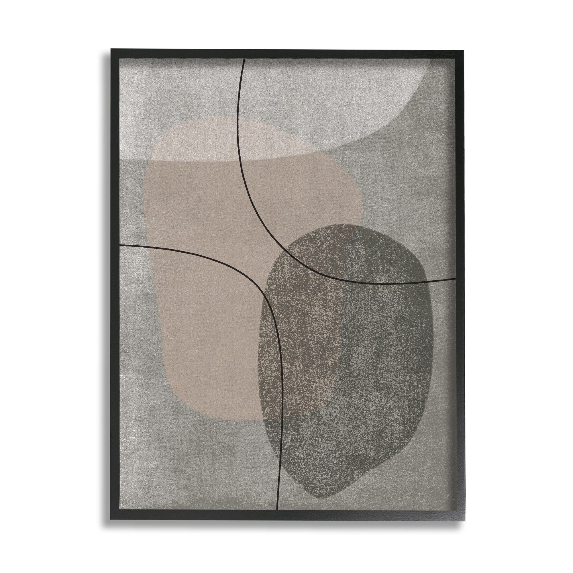 Stupell Industries AE-812-FR-24X30 Grey Pebble Like Shapes with Abstract Pattern Jj Design House Llc Framed 30-in H x 24-in W Abstract Print