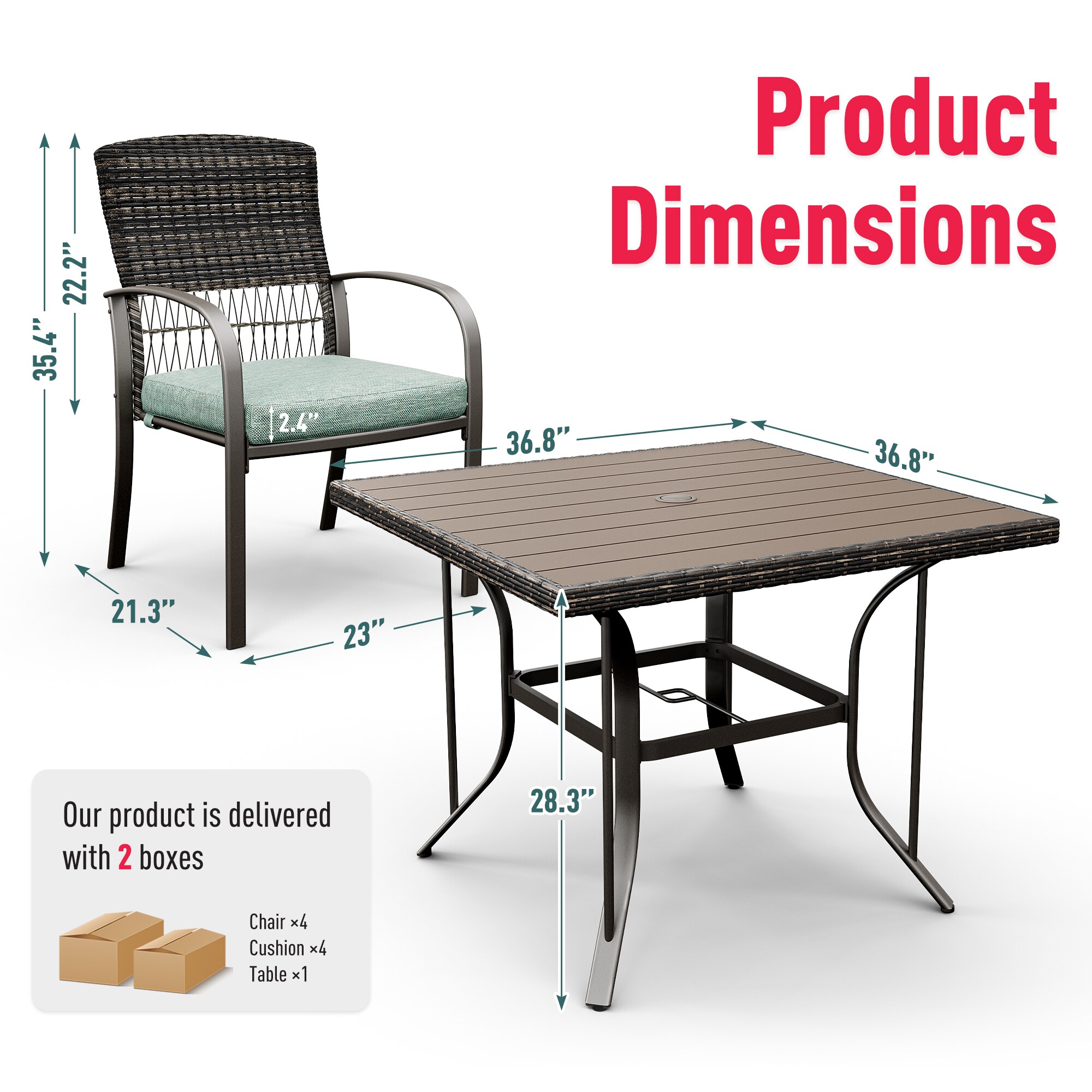 PamaPic TB-CZ-5JT-L-WL1 Patio-Dining-Sets - View #7