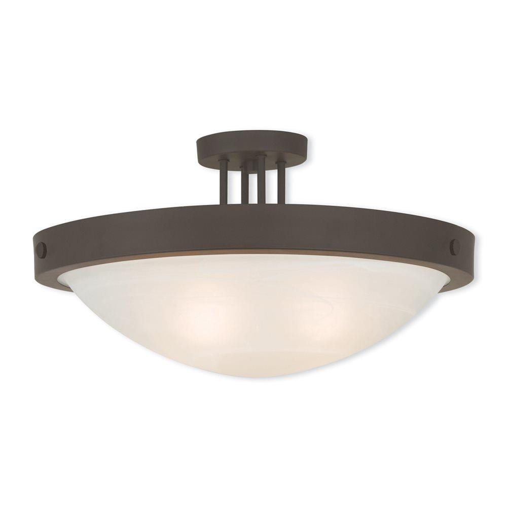 Livex Lighting 73957-07 New Brighton 1-Light Bronze Semi mount light