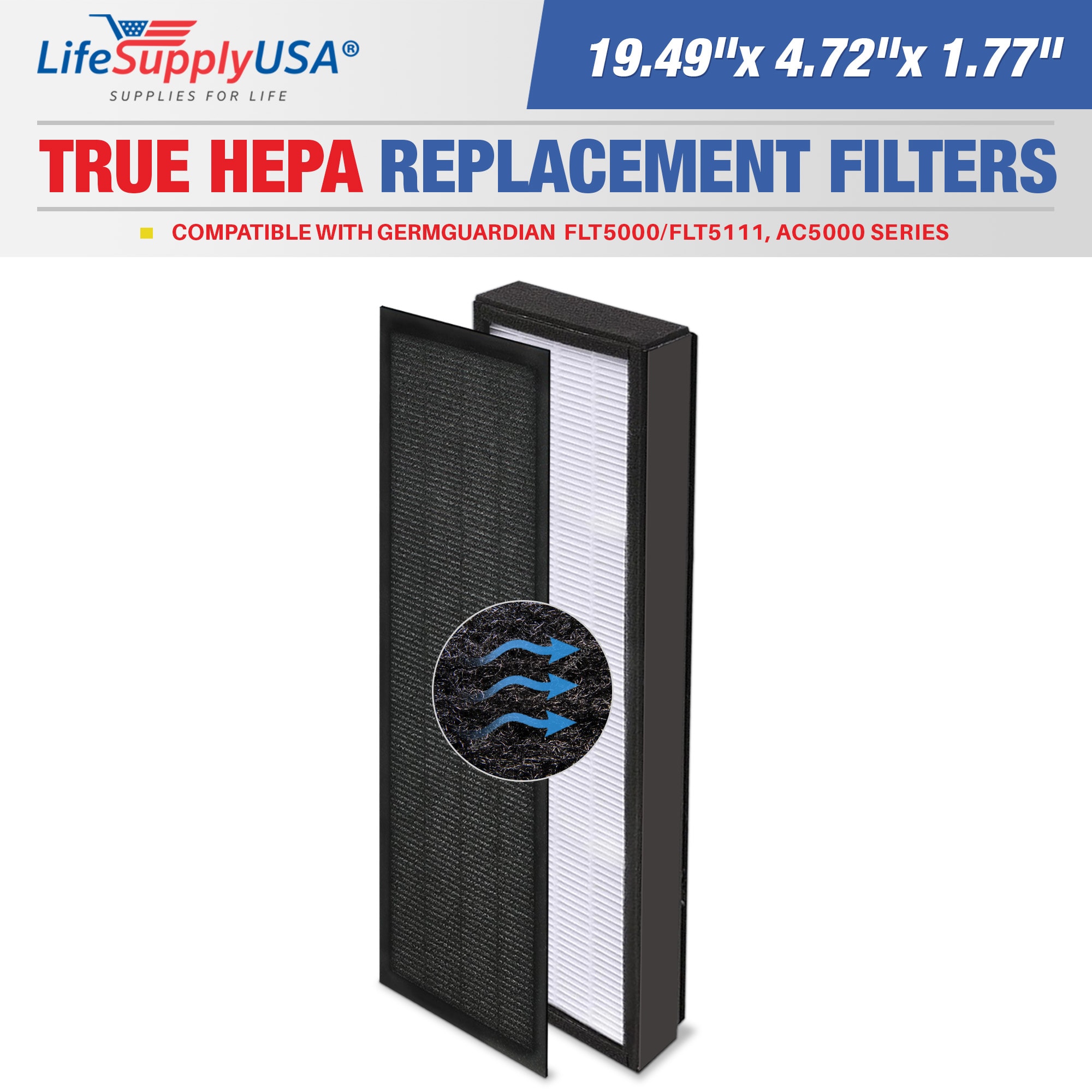 LifeSupplyUSA ER628-HD 12.8-Inches W x 1.5-Inches H x 15.55-Inches L Envion AllergyPro AP350 Allergy Pro AP 350 True HEPA Air Purifier Filter