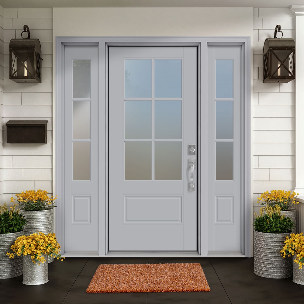 Masonite Performance Door System 64-in x 80-in Fiberglass 3/4 Lite Left ...