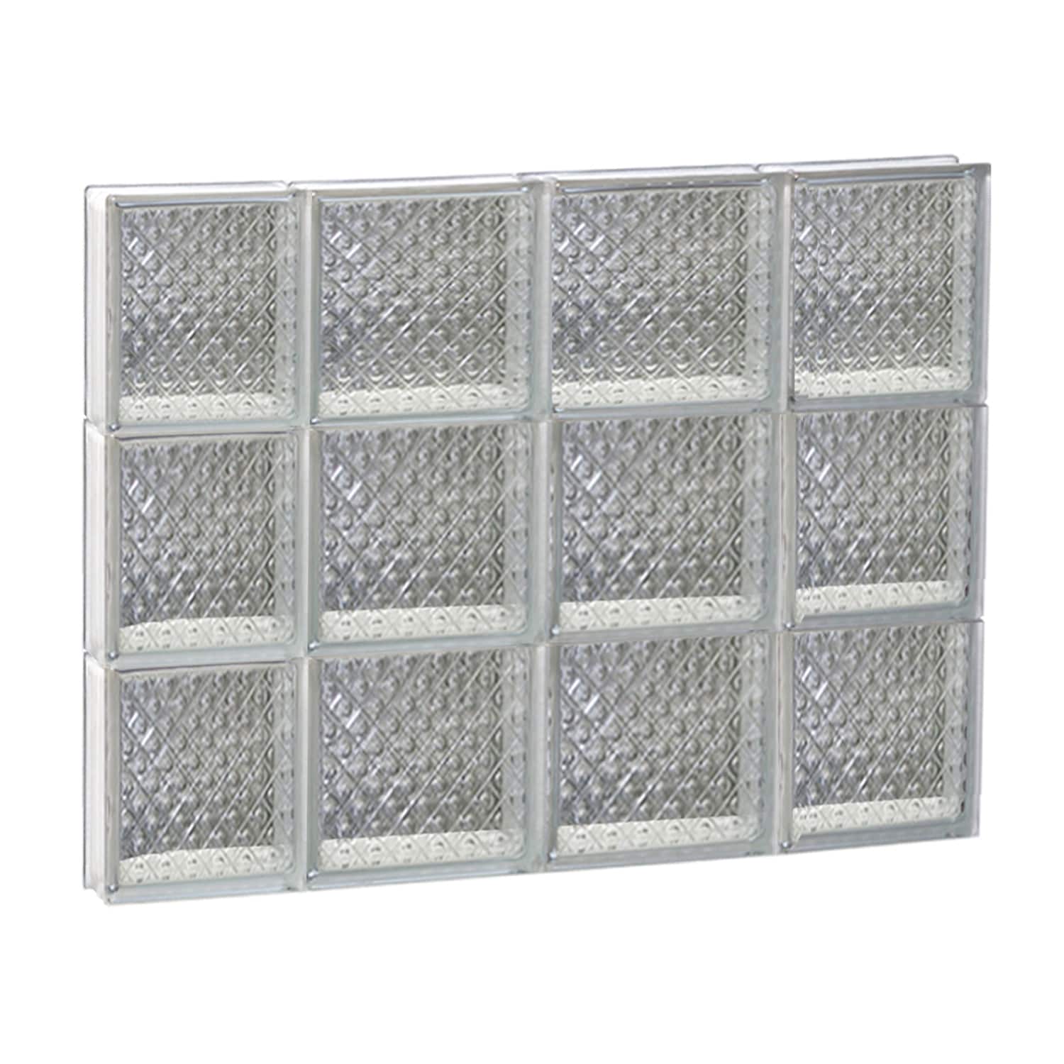 REDI2SET S2824DP Diamond Glass 27-in x 23-1/4-in Frameless Replacement Glass Block Window