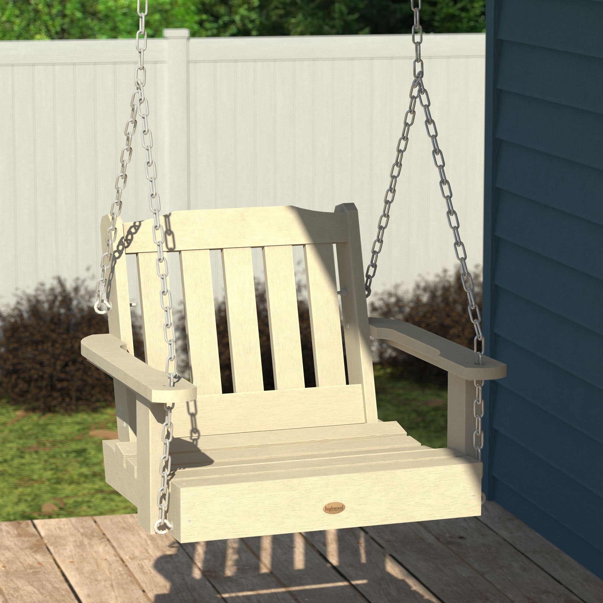 highwood AD-PORL3-WAE The Lehigh 1 -person Whitewash Recycled plastic Outdoor Swing