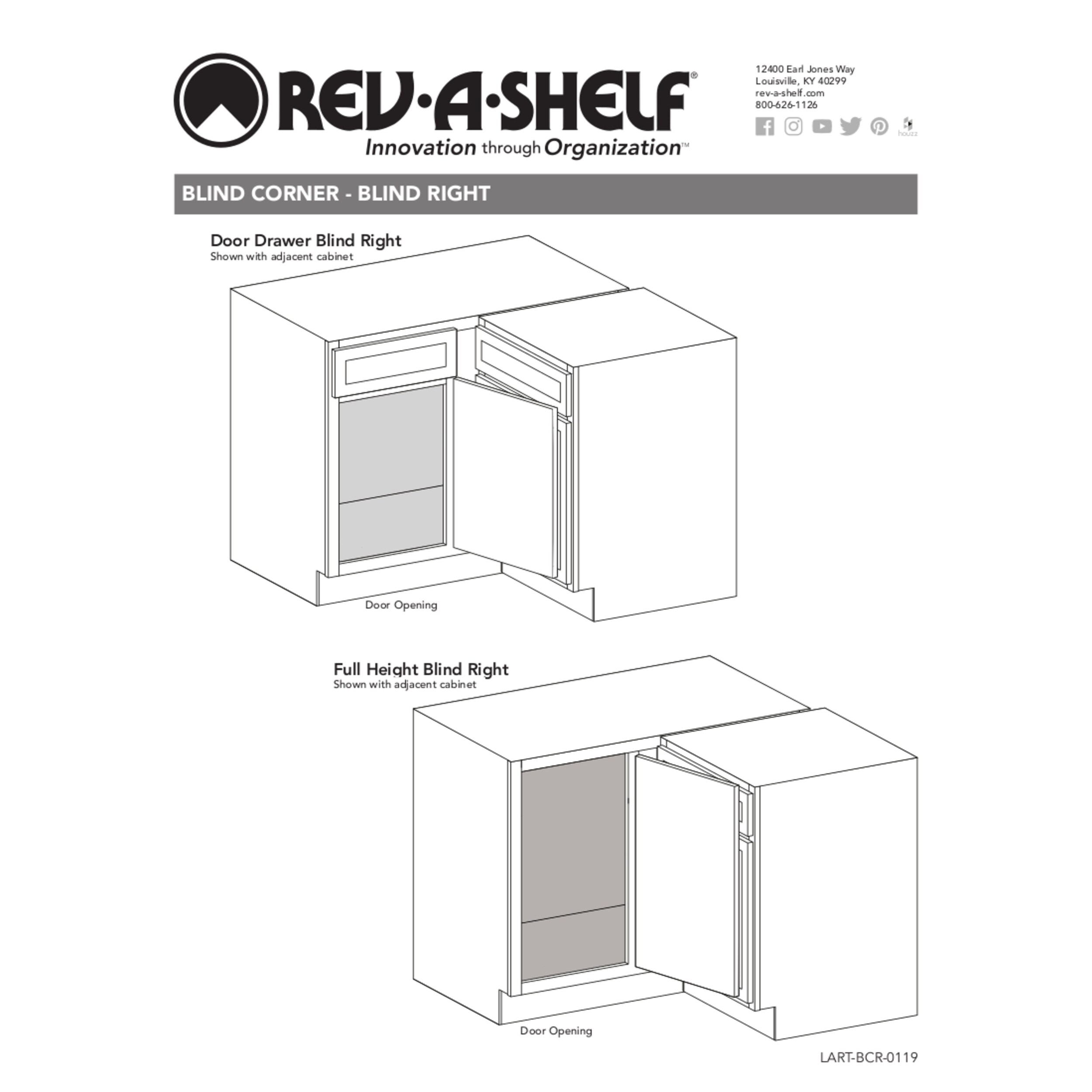 Rev-A-Shelf 15 in Two-Tier Organizer for A Blind Right 5372-15-Maple