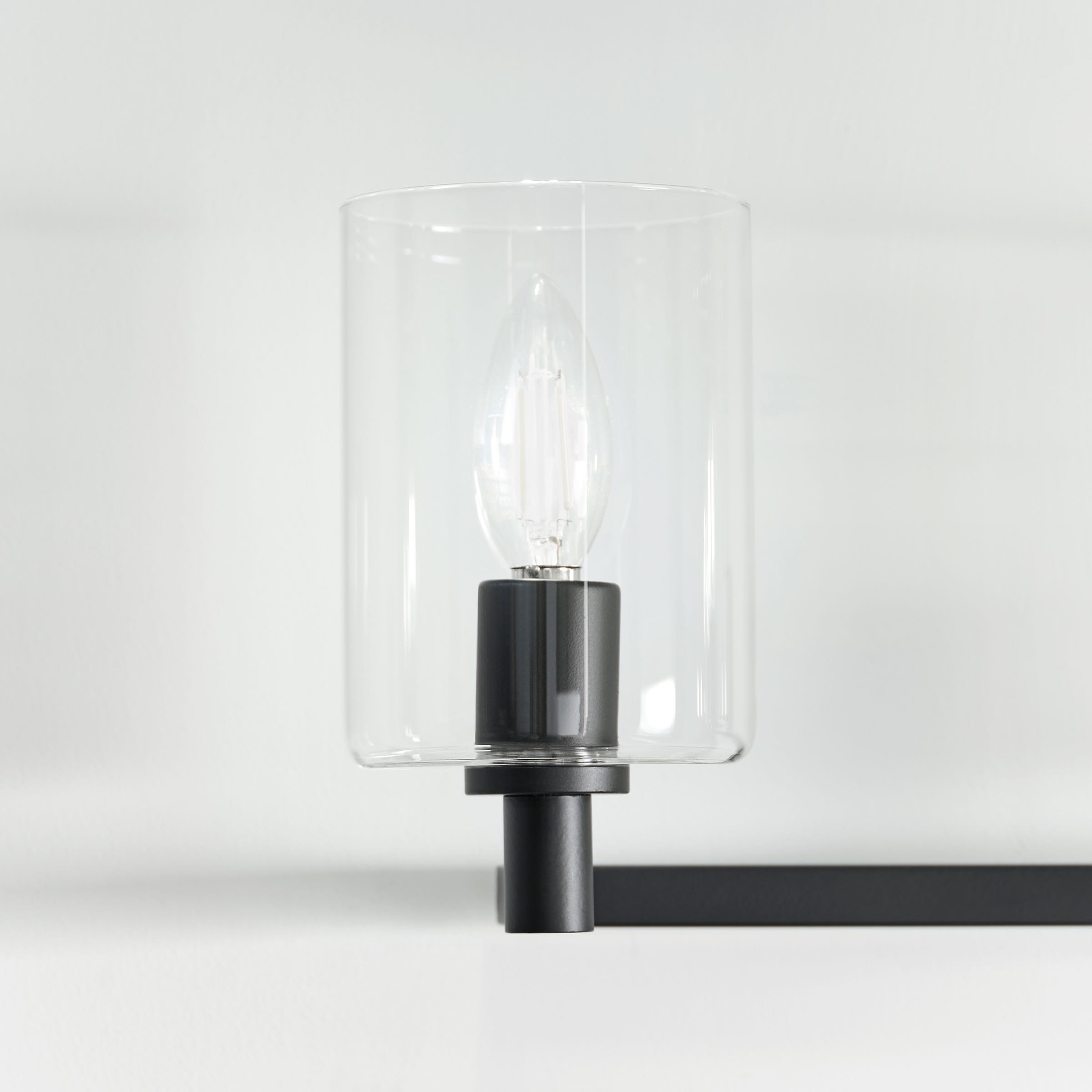 Fullton Midnight Black 4-Light Clear Glass Cylinder Vanity Light
