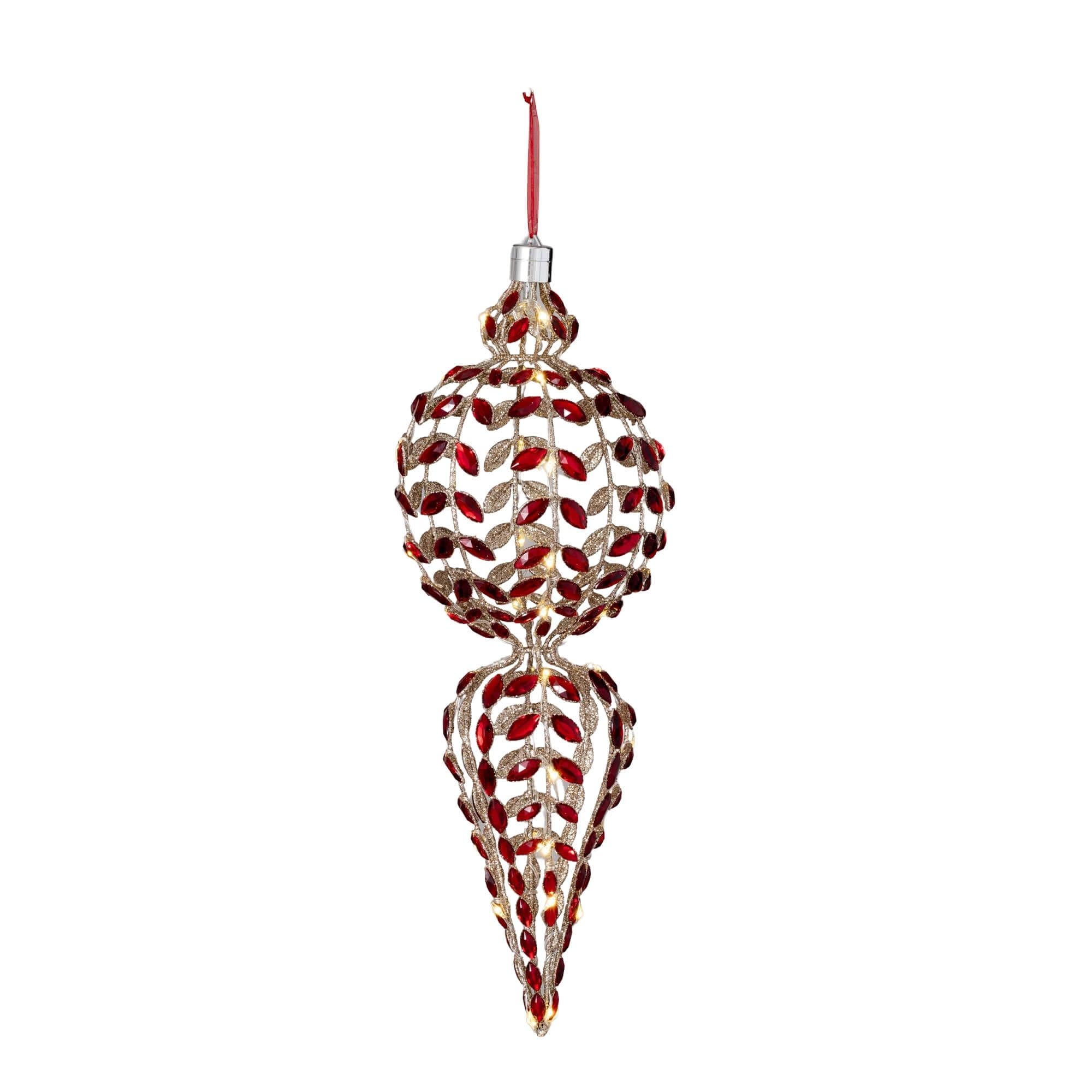 Sullivans OR11092 Red Finial Jumbo Indoor Ornament Shatterproof