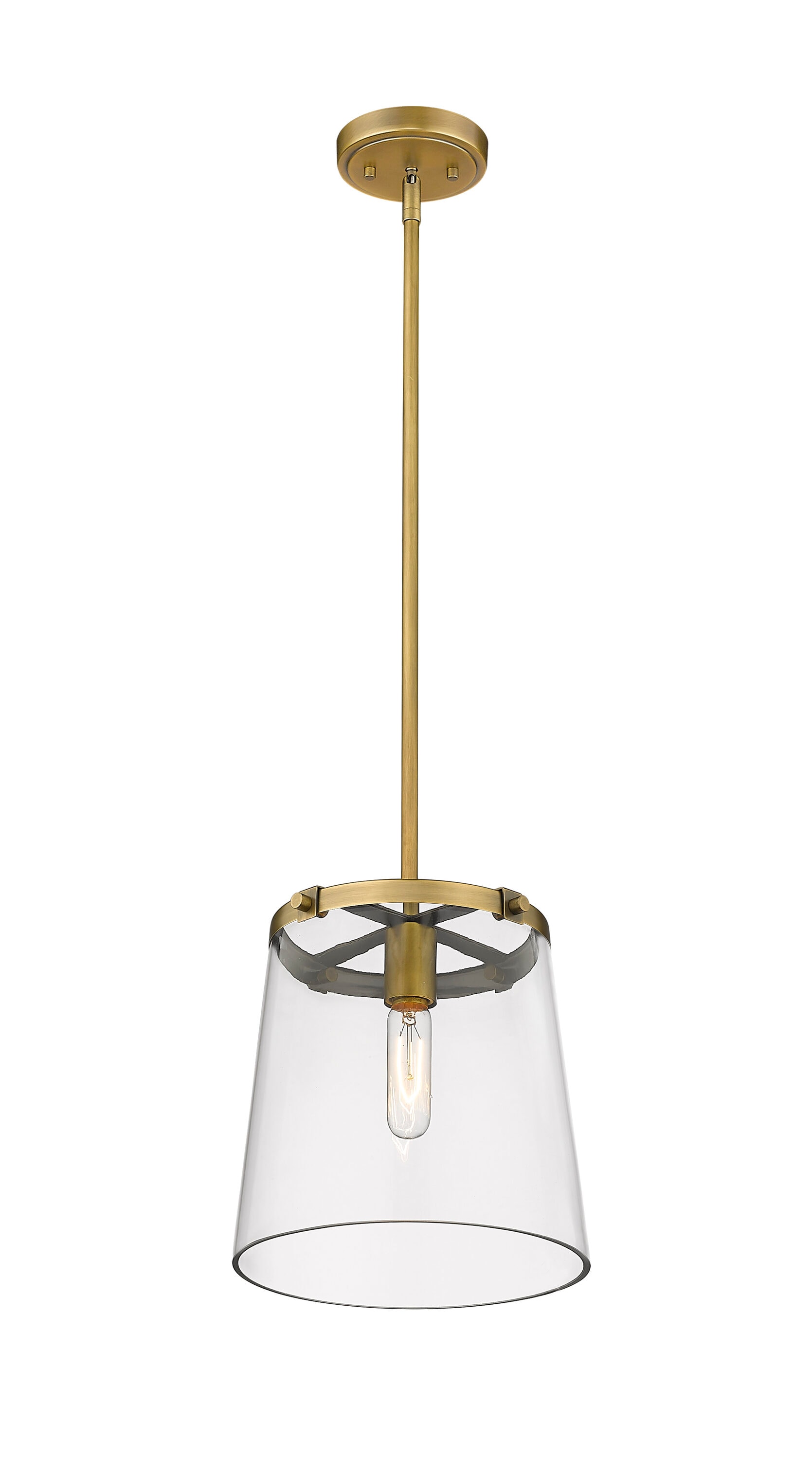 Callista Rubbed Brass 10" Contemporary Pendant Light