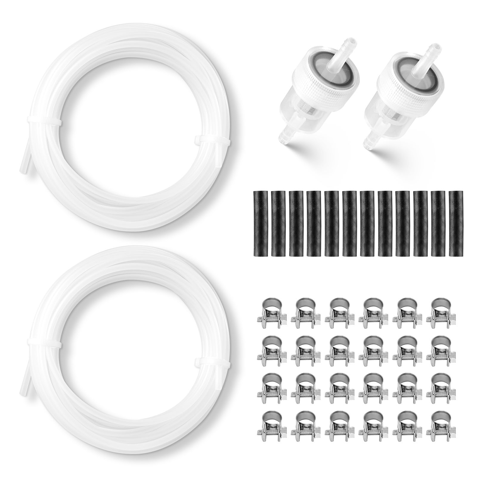 VEVOR Fuel Pipe Hose Line Kit 196.9in Diesel Heater Fuel Line Kit Replaceable Parking Heater Fuels Lines Kits with Lines Filters Clips and Hoses Tank Diesel Heater Accessories for 2KW 5KW 8KW Heaters #SCYBYGPJYBYG15389V0