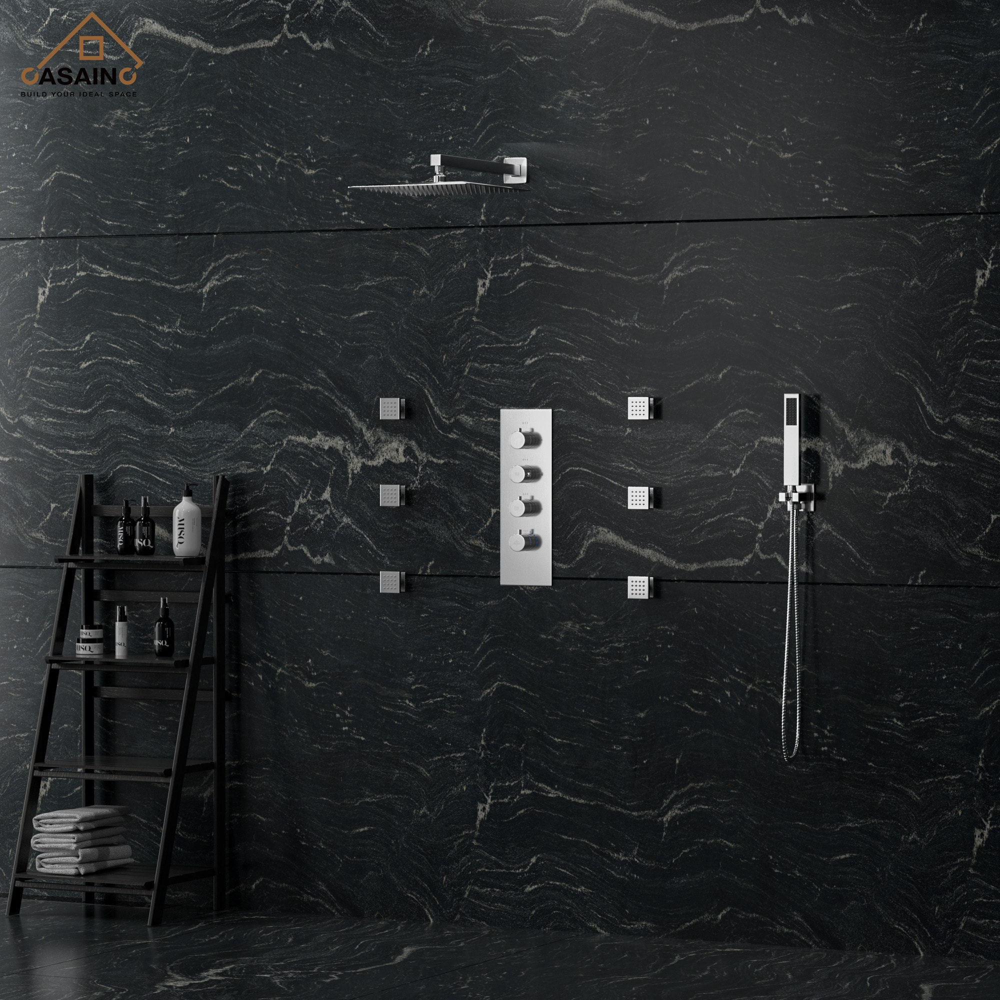 CASAINC CS6077-BN Showerhead-Bar-Panels - View #8