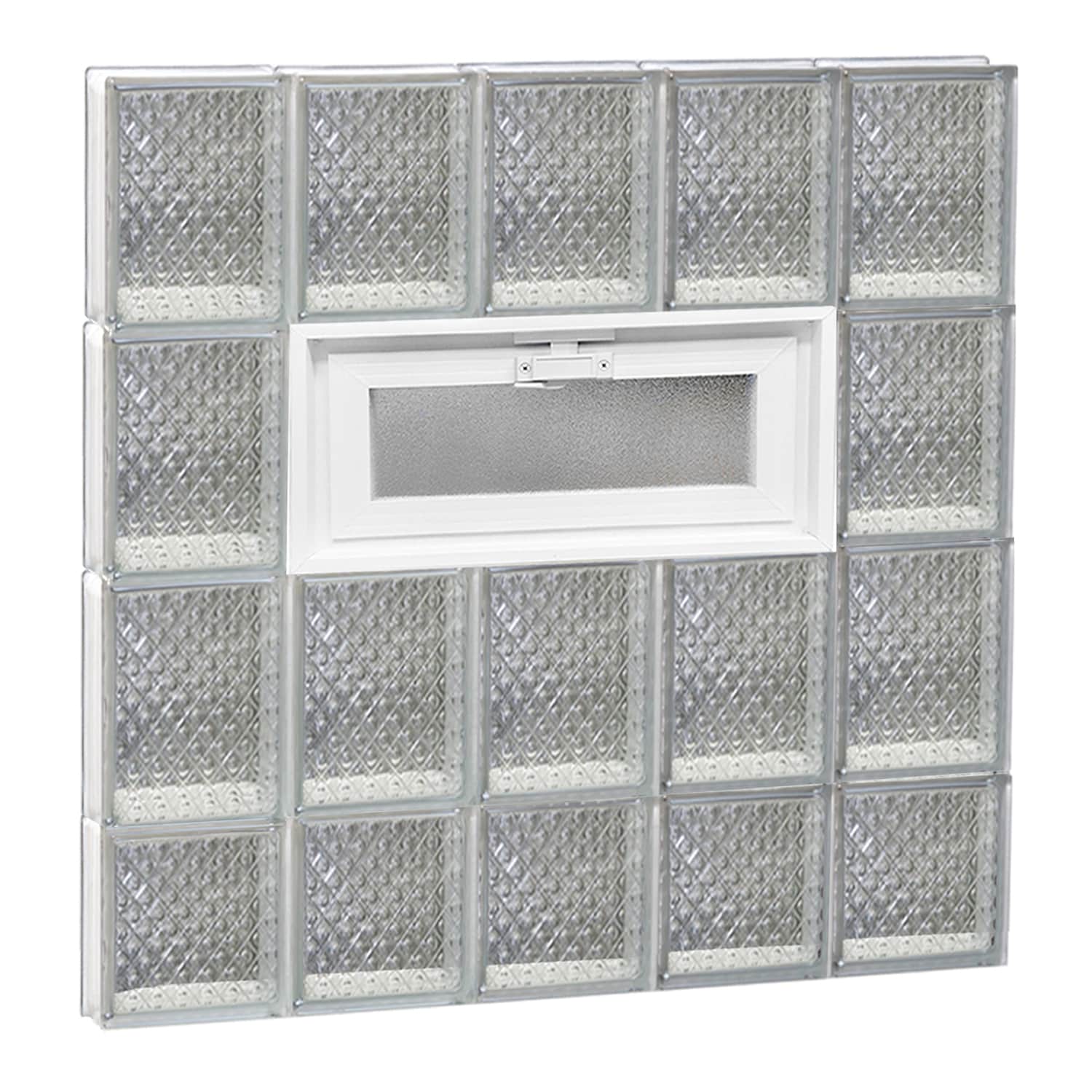 REDI2SET V3030DP Diamond Glass 28-3/4-in x 29-in Frameless Replacement Vented Glass Block Window