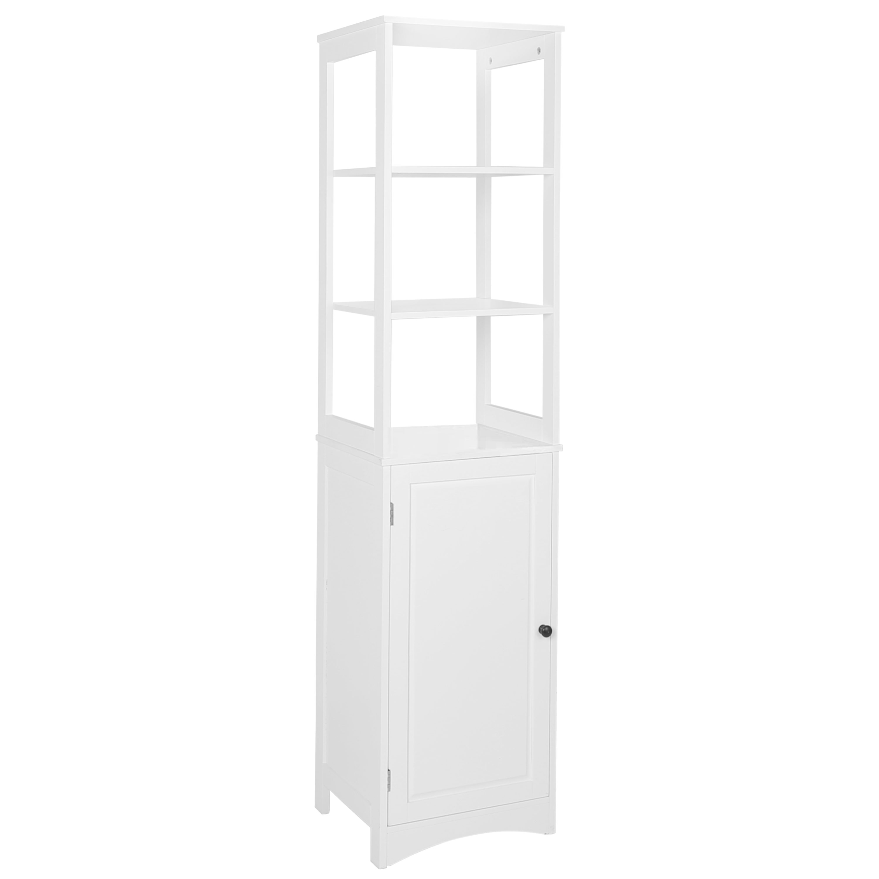 VEIKOUS 15.7-in x 63.2-in x 12.6-in White Freestanding Linen Cabinet at ...