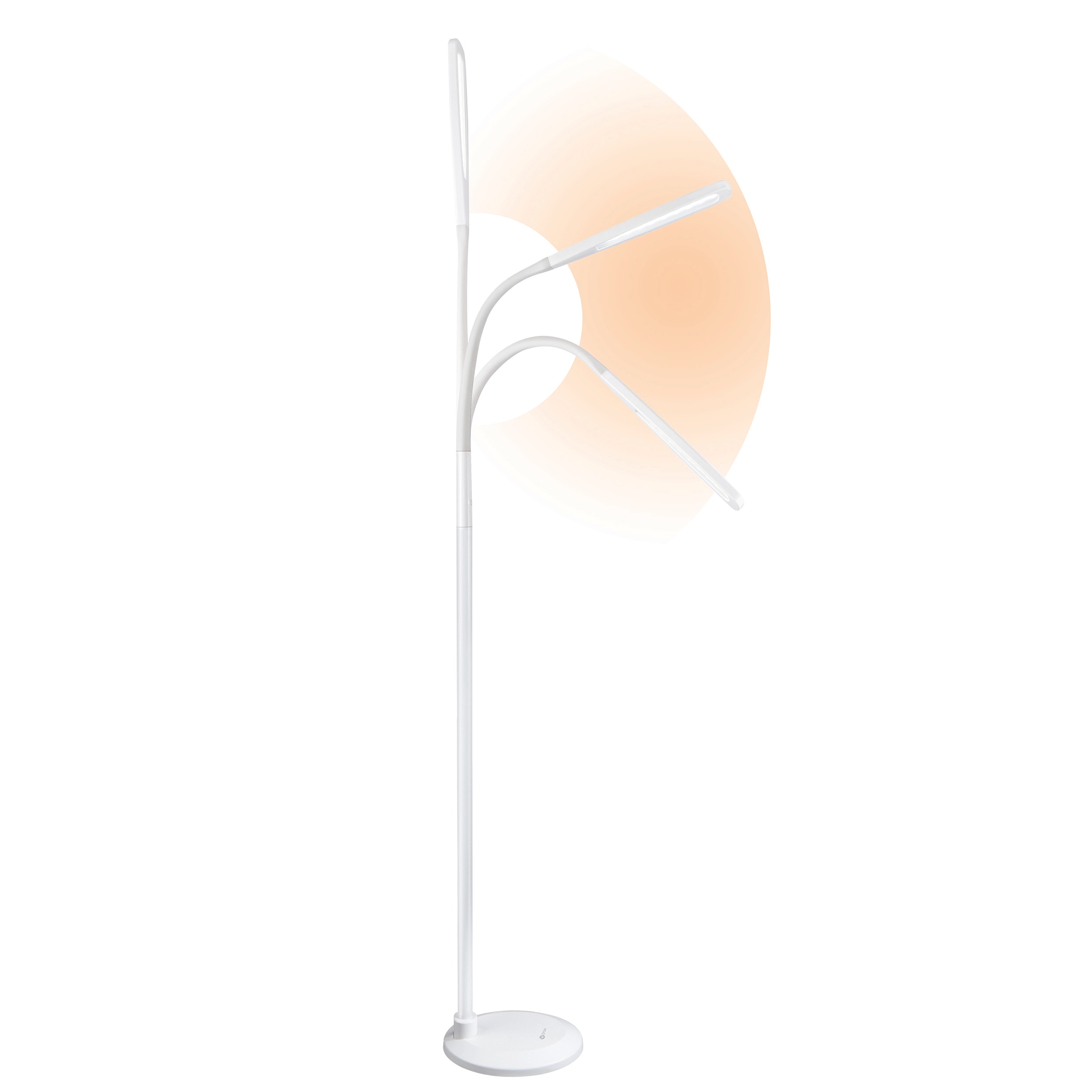 OttLite LED Floor Lamp 45.13-in Neutral Grey Shaded Floor Lamp in