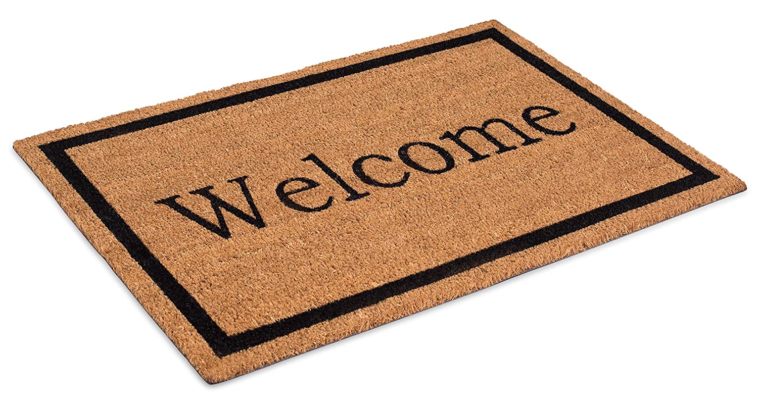 BirdRock Home Brown Coir/Rubber Rectangular Outdoor Door Mat at