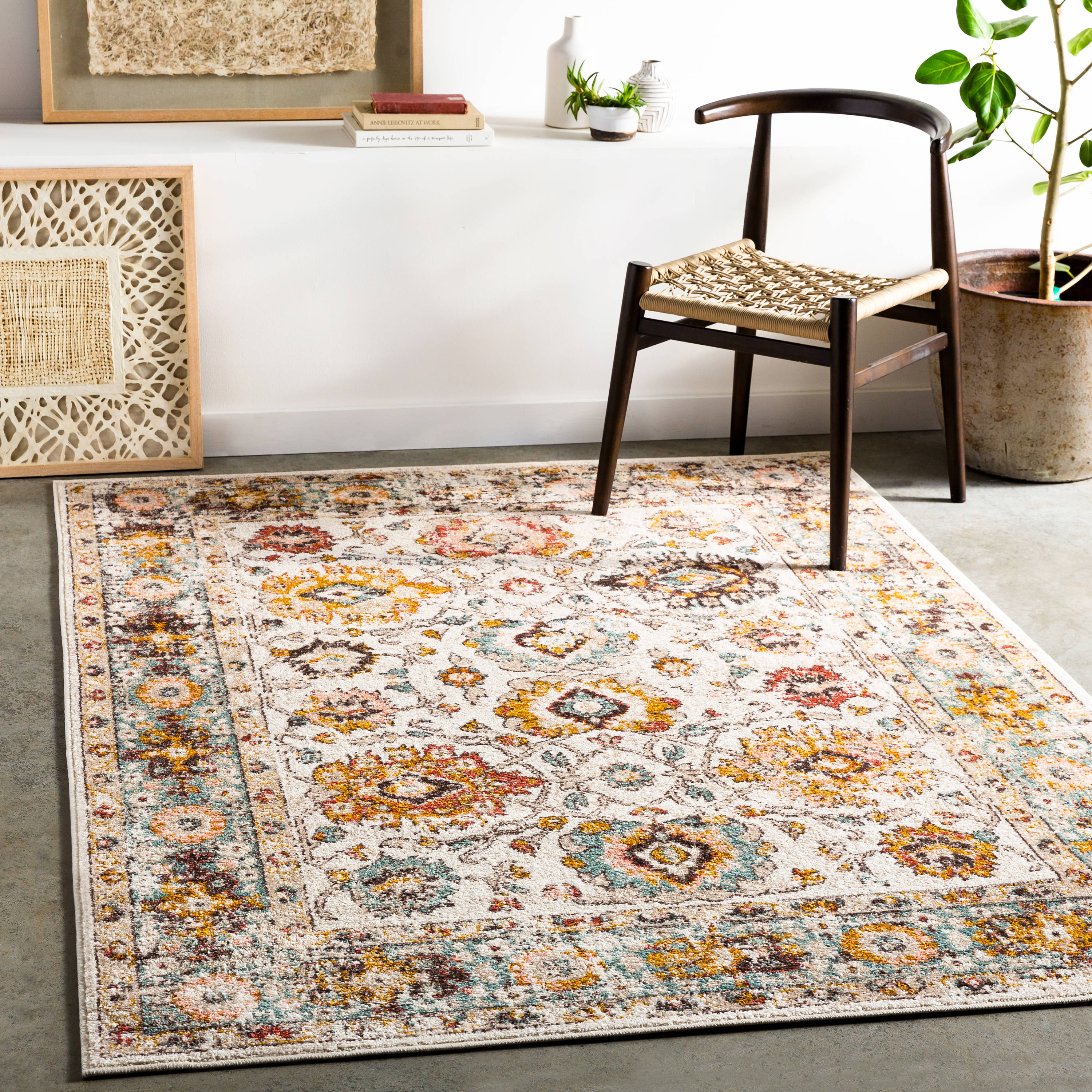 Surya Lavable 3 X 4 (ft) Burnt Orange Indoor Medallion Oriental Area Rug in  the Rugs department at