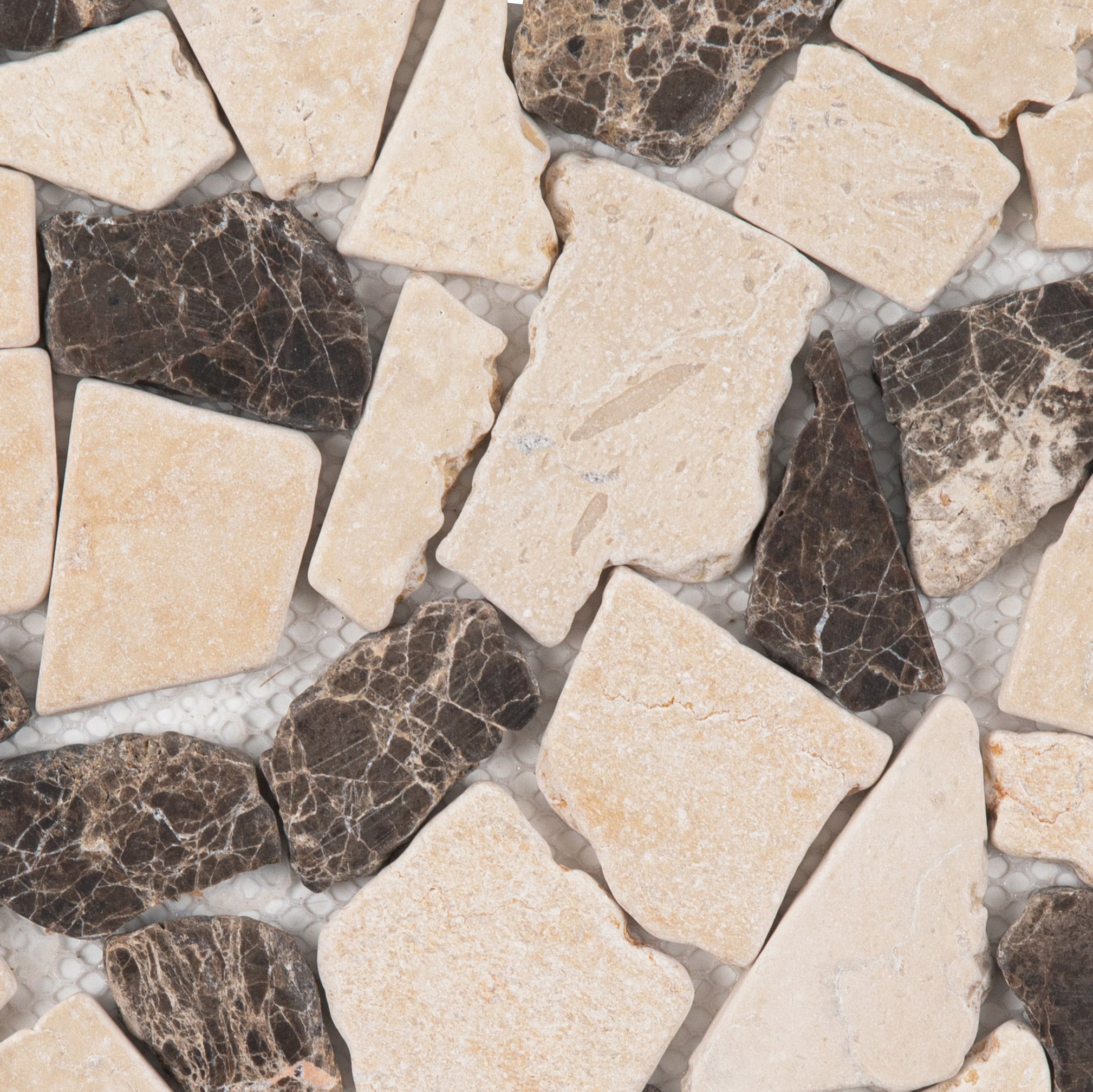 Giorbello G7021-SMPL Sample- Beige 12-in x 12-in Matte Marble Look Floor and Wall Tile