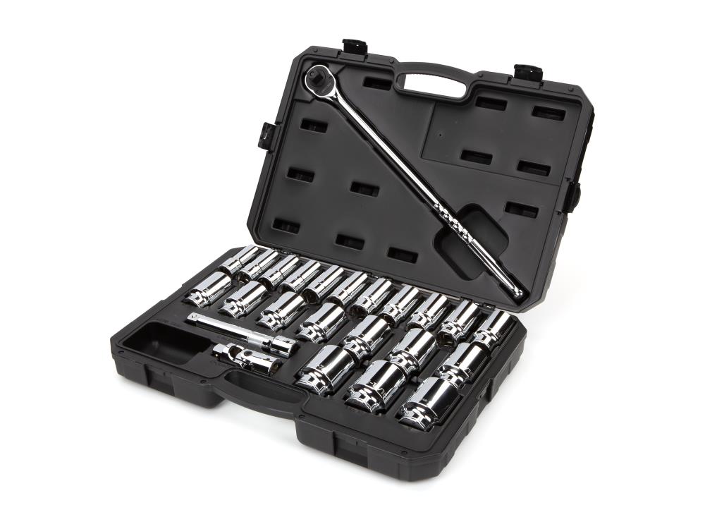 TEKTON 3/4-in Drive Standard (SAE) Deep Socket Set (25-Pieces) SKT35106 Sansujyuku sansujyuku.com