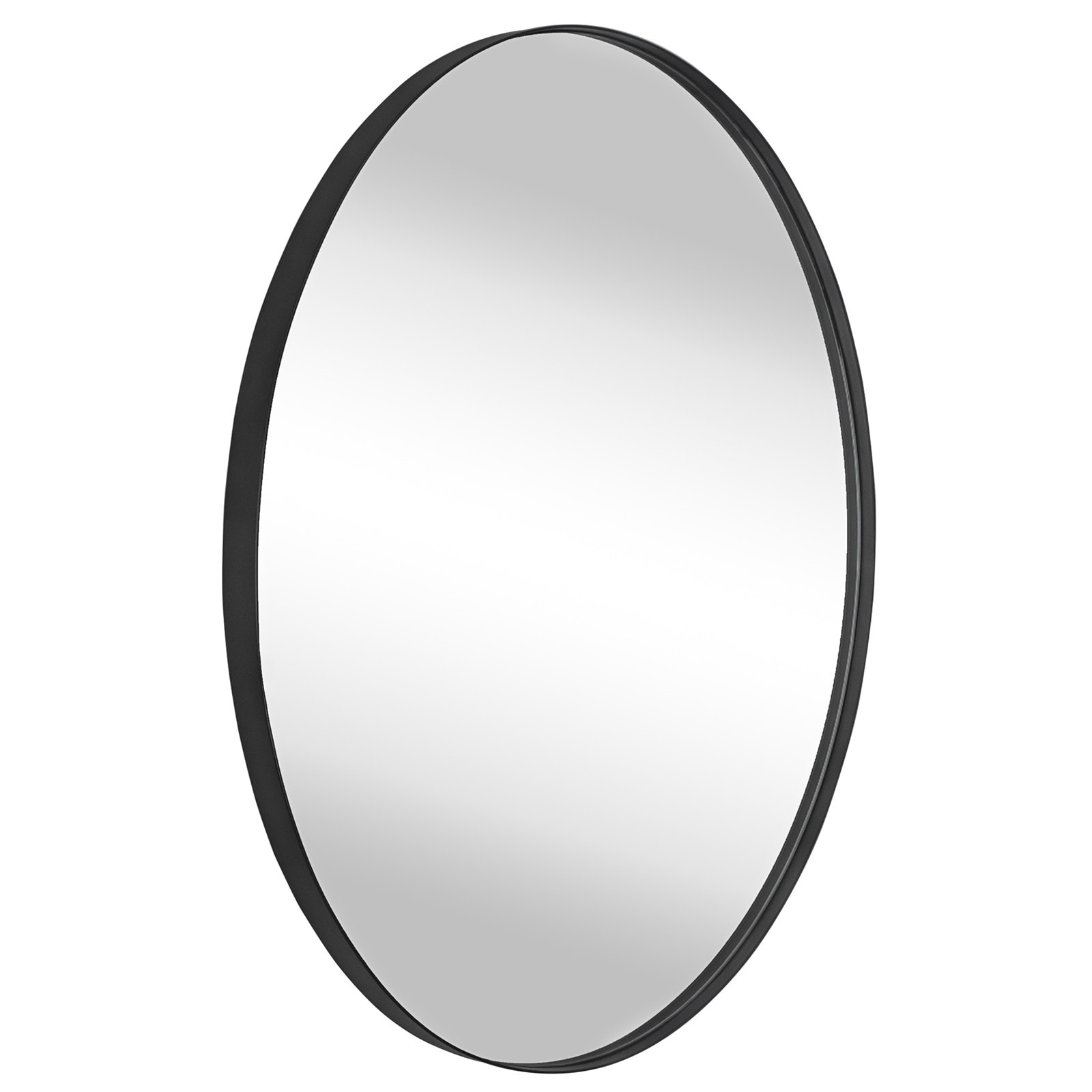 TEHOME GC-0Y001 1" Oval Mirror 20-in x 30-in Framed Oval Bathroom Vanity Mirror ( Matt Black )