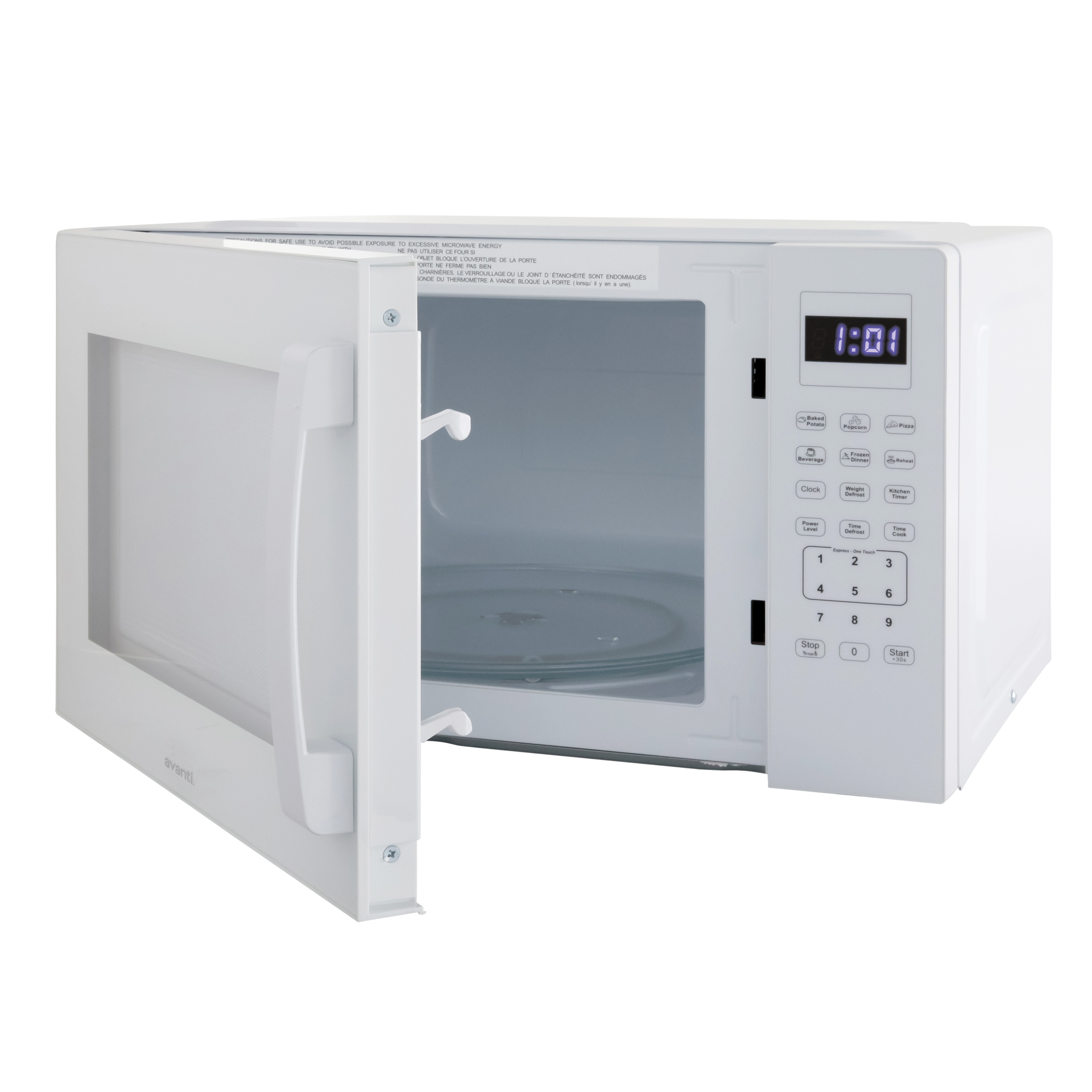 Avanti 1.5 cu ft White Countertop Microwave with Timer
