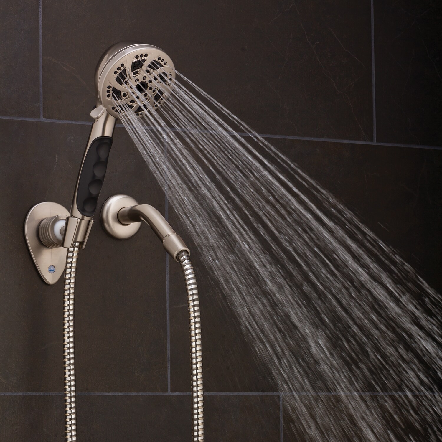 Brushed Nickel Handheld Shower Head with 72-Inch Hose