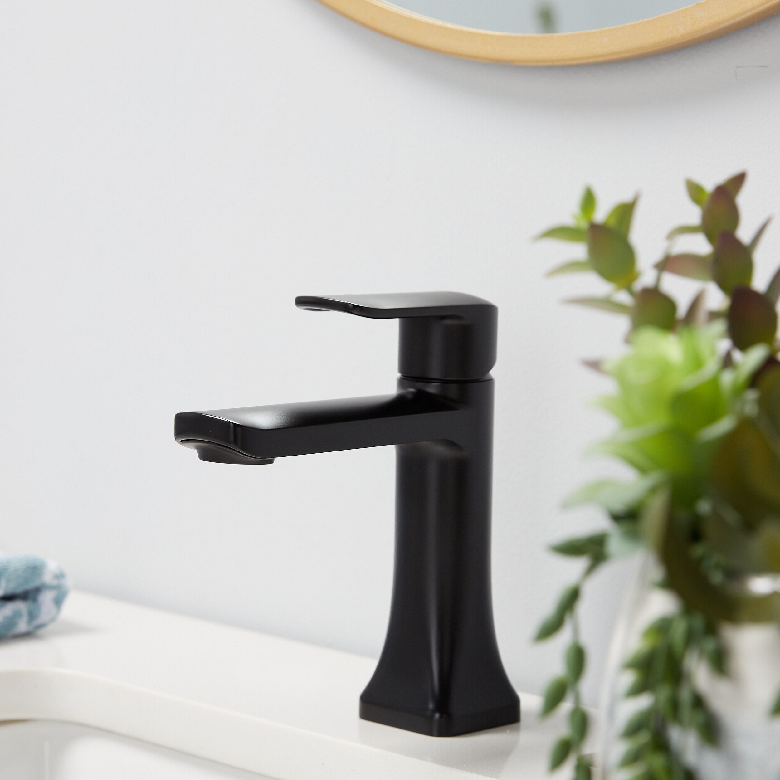 allen + roth Dunmore Matte Black Single Hole 1-Handle WaterSense ...