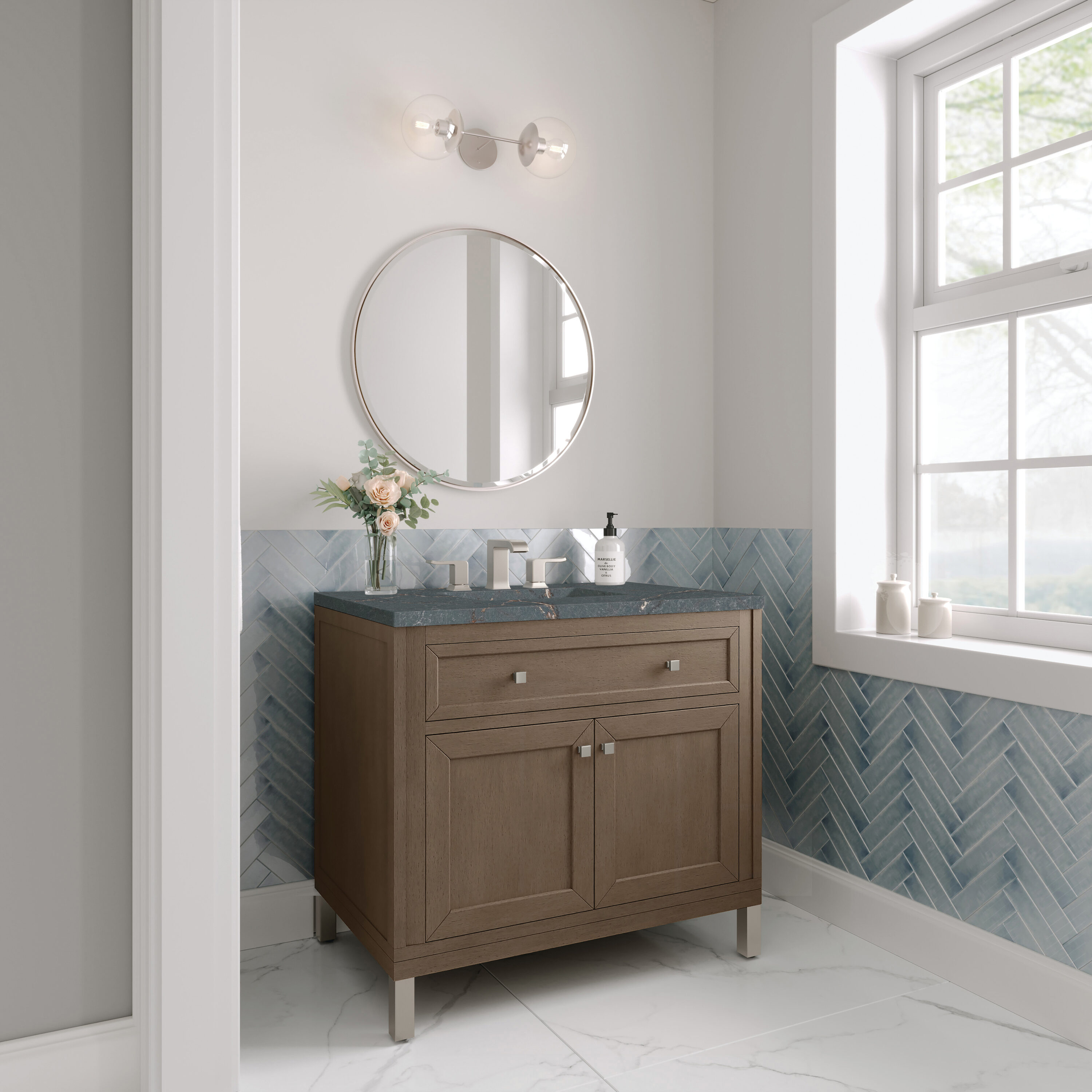 James Martin Vanities 305-V36-WWW-3PBL Bath-Vanity-Combo - View #3