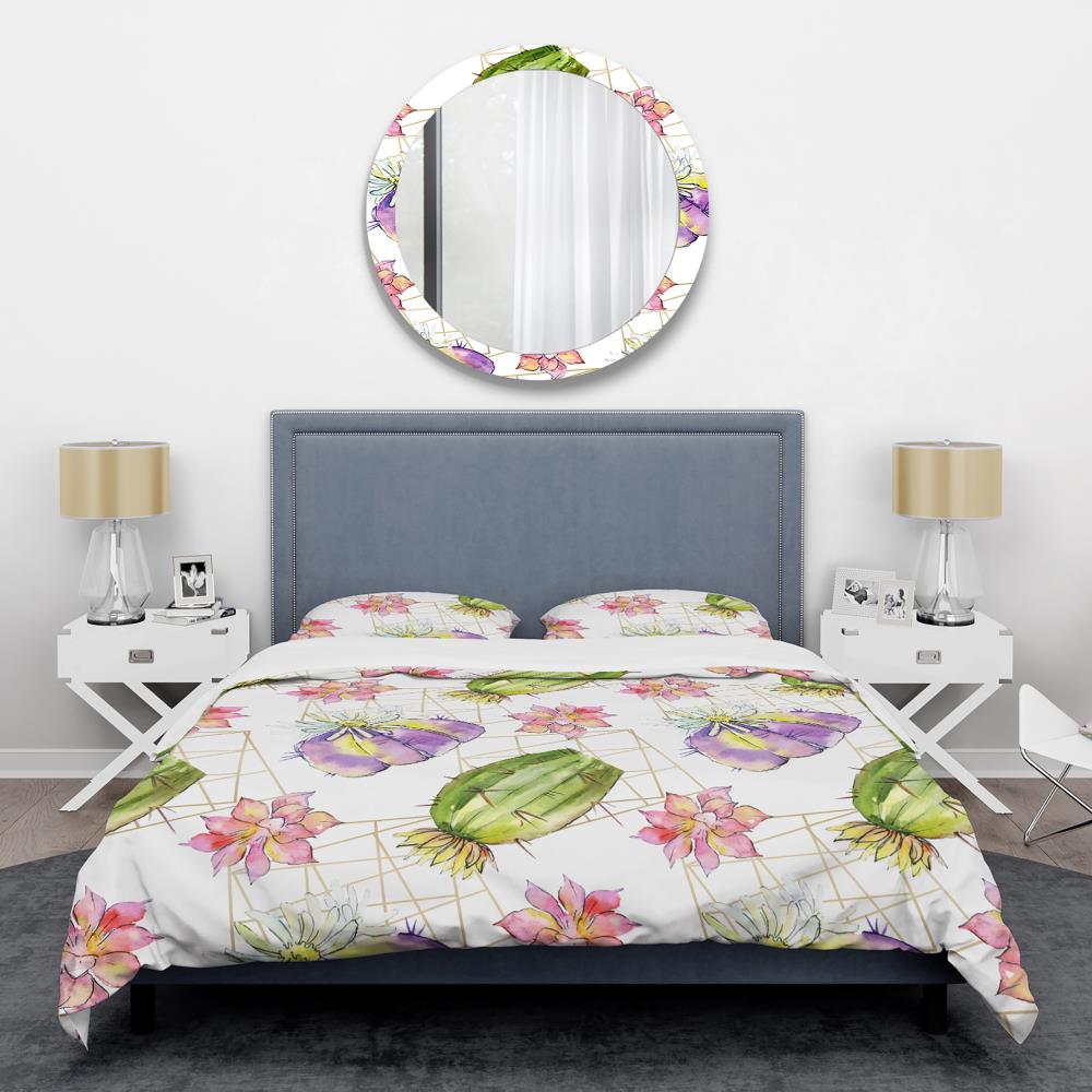 Designart BED24329-Q 3 -Piece Green Queen Duvet cover Set