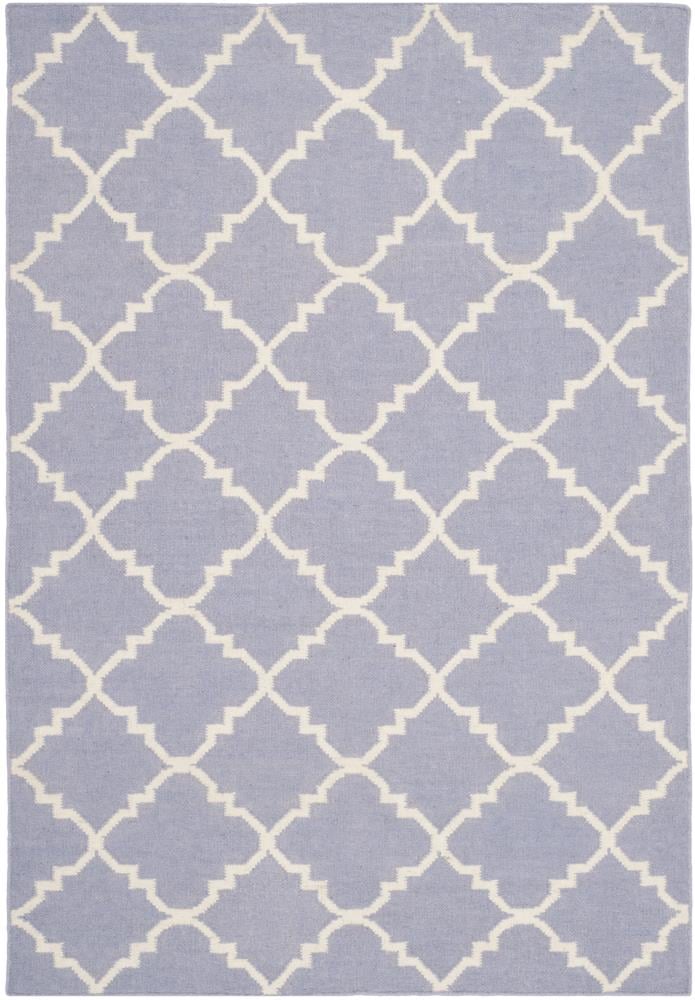 Safavieh DHU554J-4 Dhurries Malina 4 x 6 (ft) Wool Purple/Ivory Rectangular Indoor Trellis Coastal Area rug