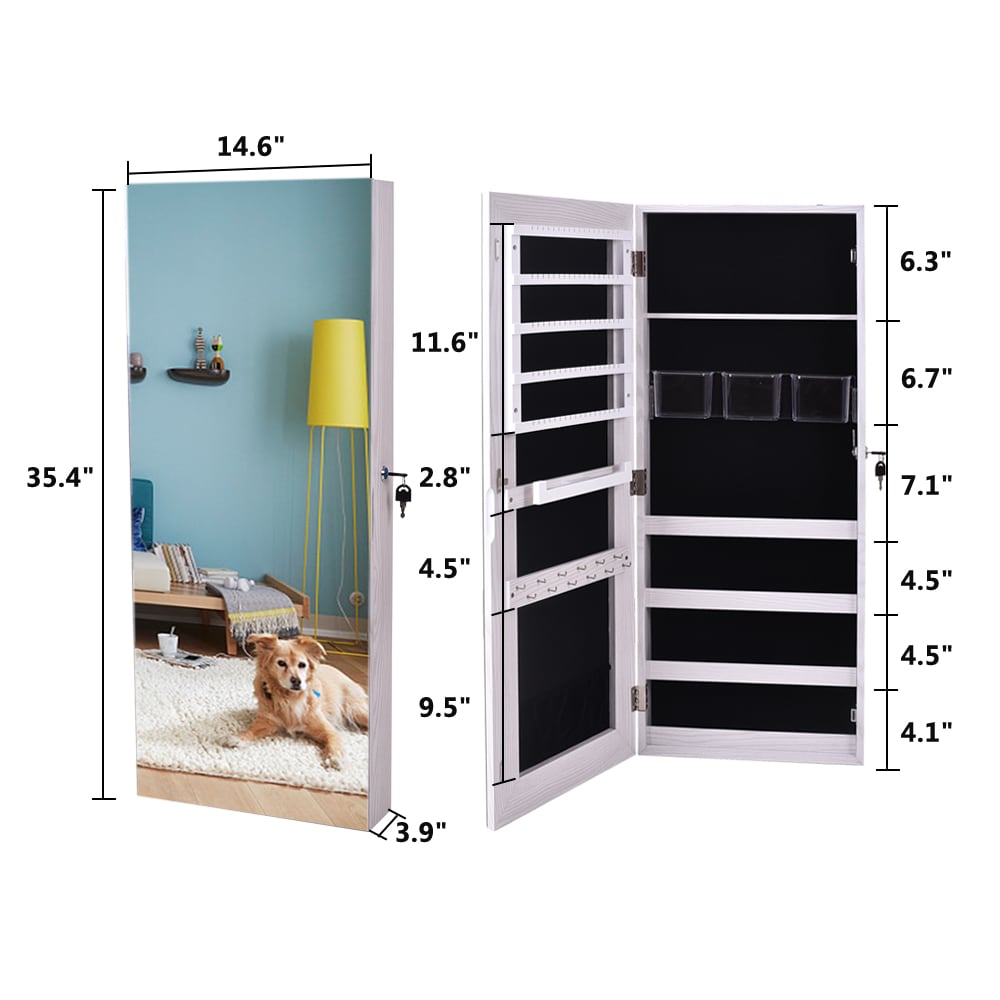 Winado 169655823119 Jewelry Armoires White Jewelry Armoire