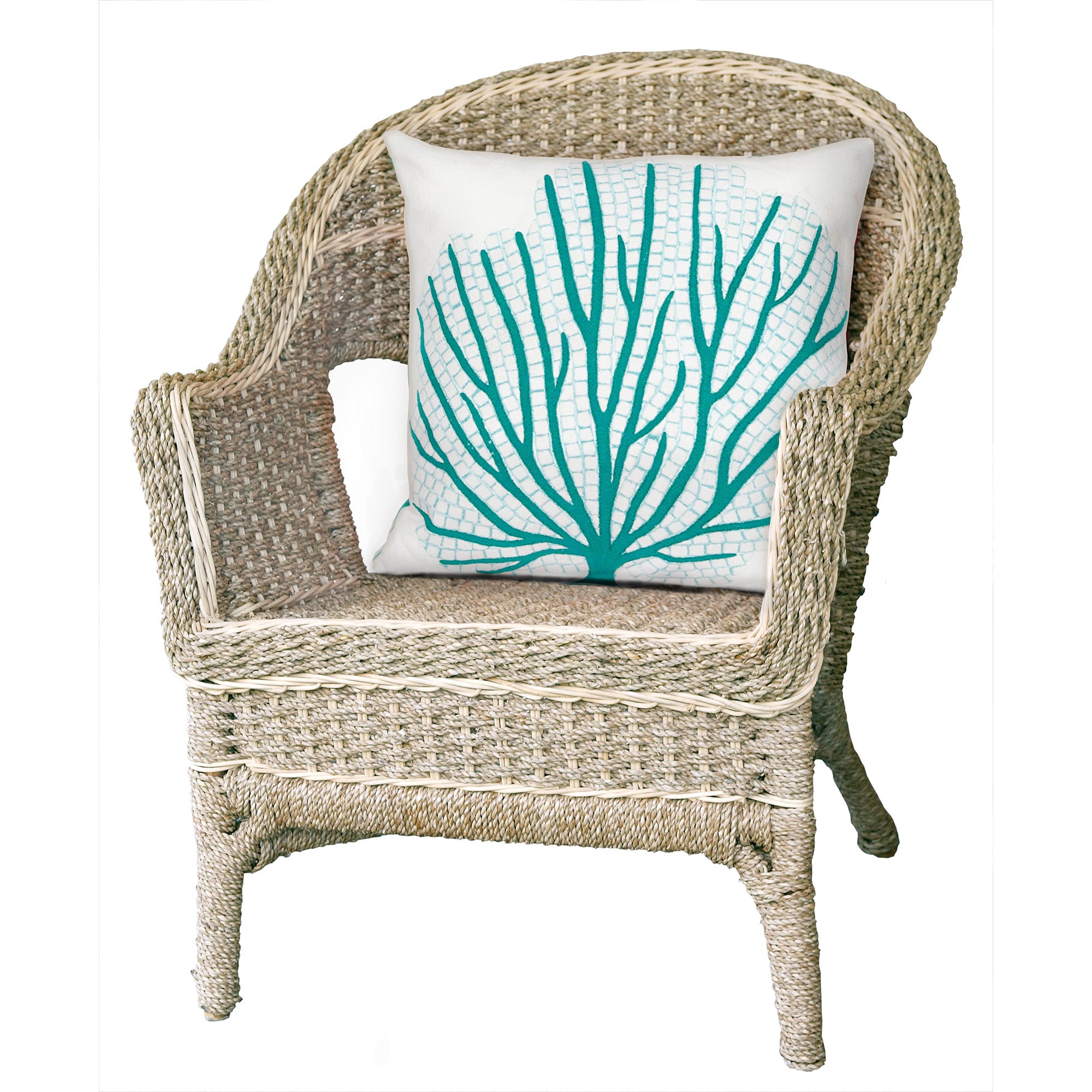 Liora Manne 7SC2S418504 Visions III 20-in x 20-in Aqua Square Indoor Decorative Pillow