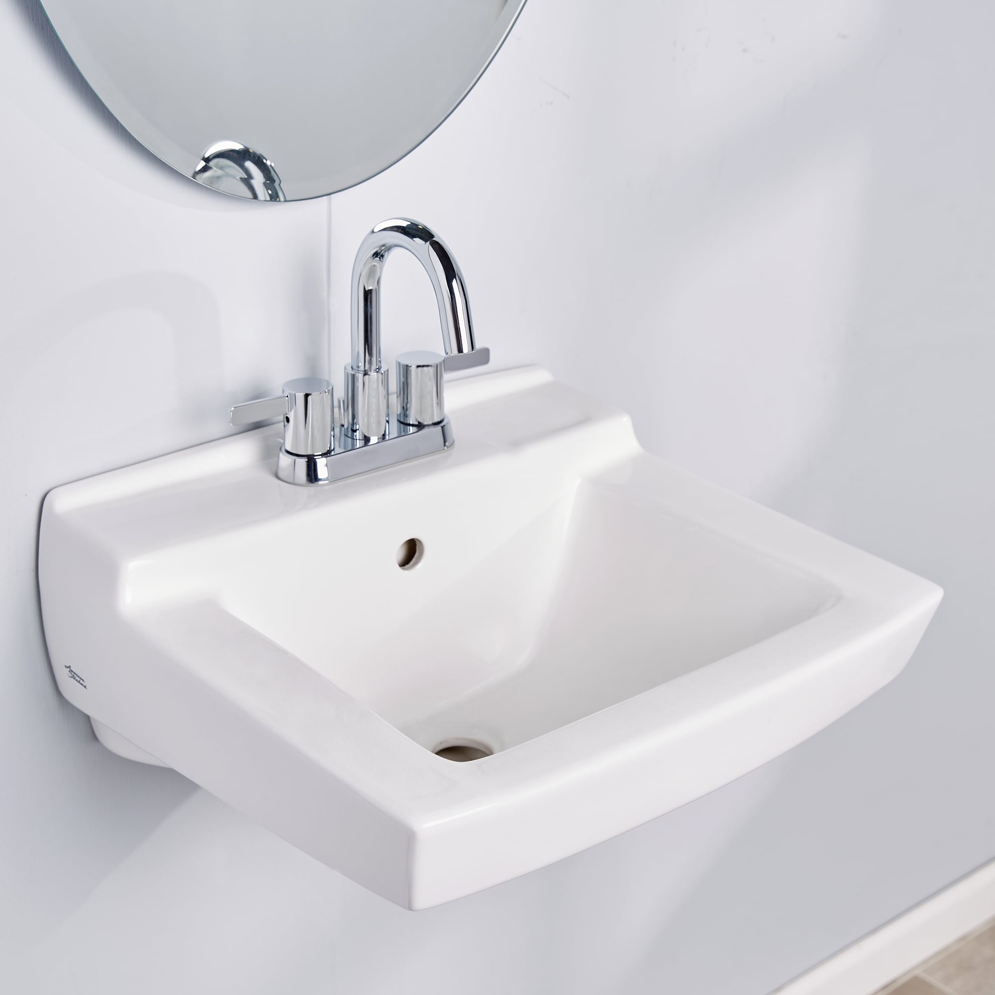 American Standard Vitreous China Wall-mount Rectangular White Bathroom ...