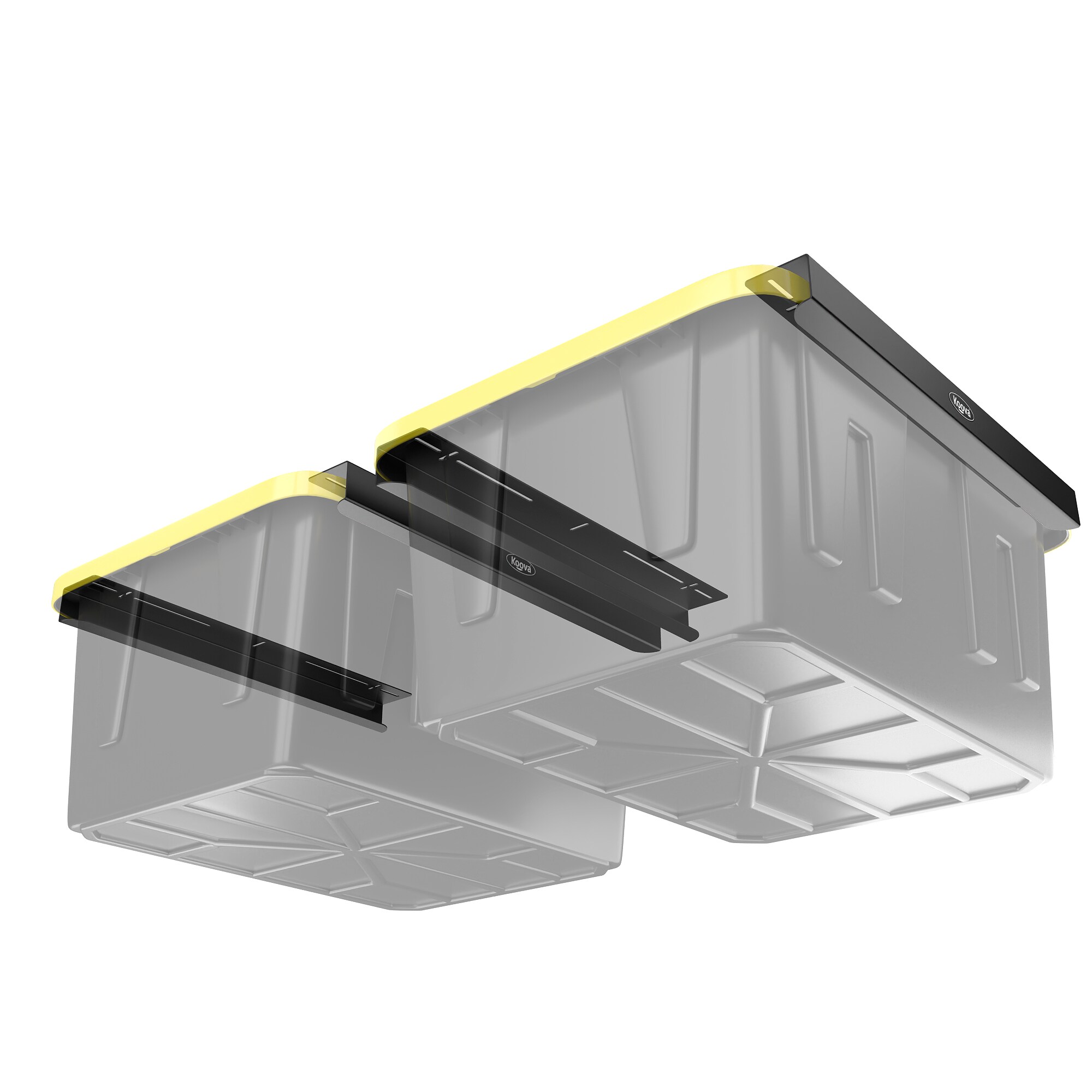 Koova KV-OVERHEADBIN-2 Overhead Garage Storage 200-lbs. in Black Steel ( 2.5-Inches W x 26-Inches D )