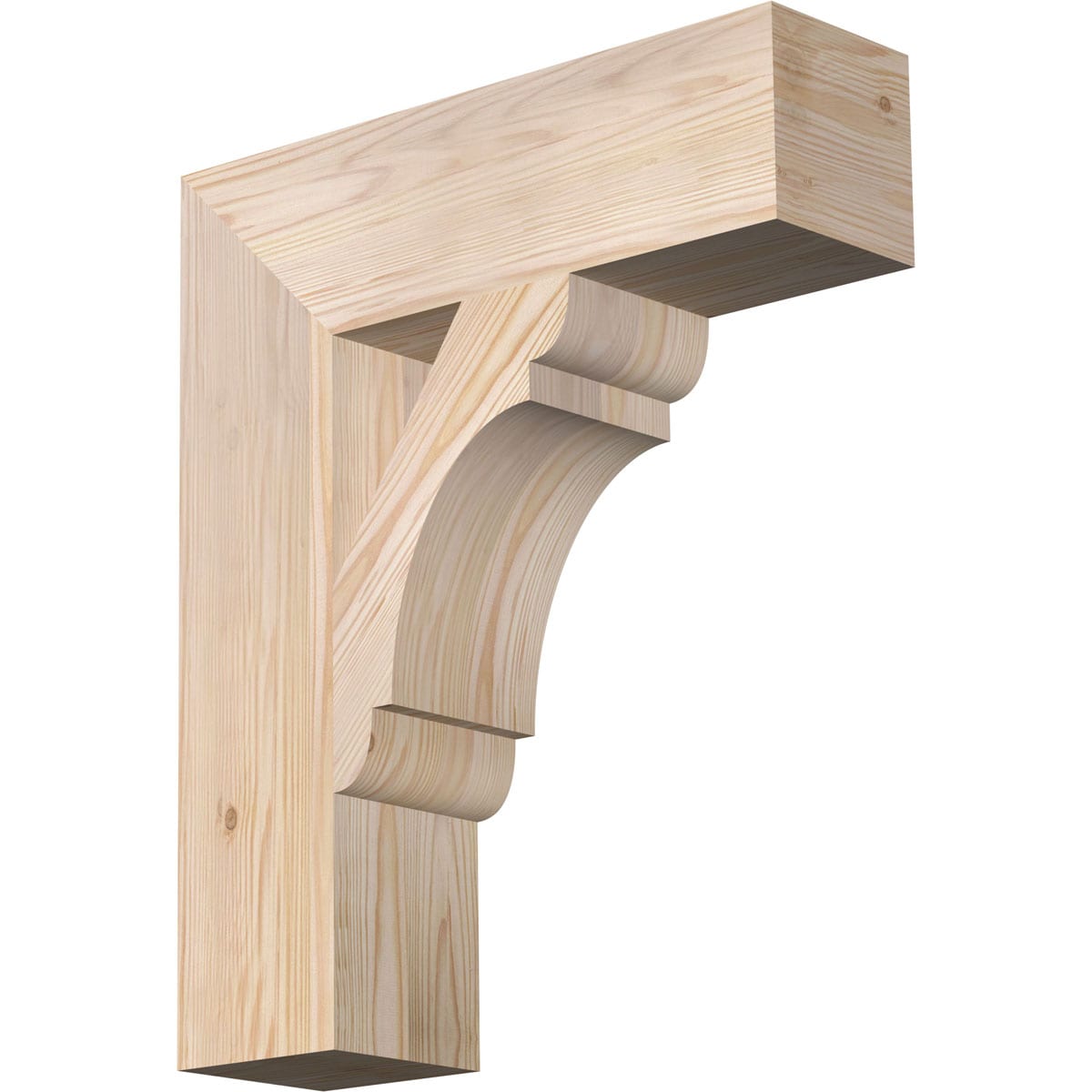 Ekena Millwork BKT06X20X24OLY05SDF Olympic block smooth 5-1/2-in x 20-in x 24-in Douglas fir Brown Wood Standard bracket