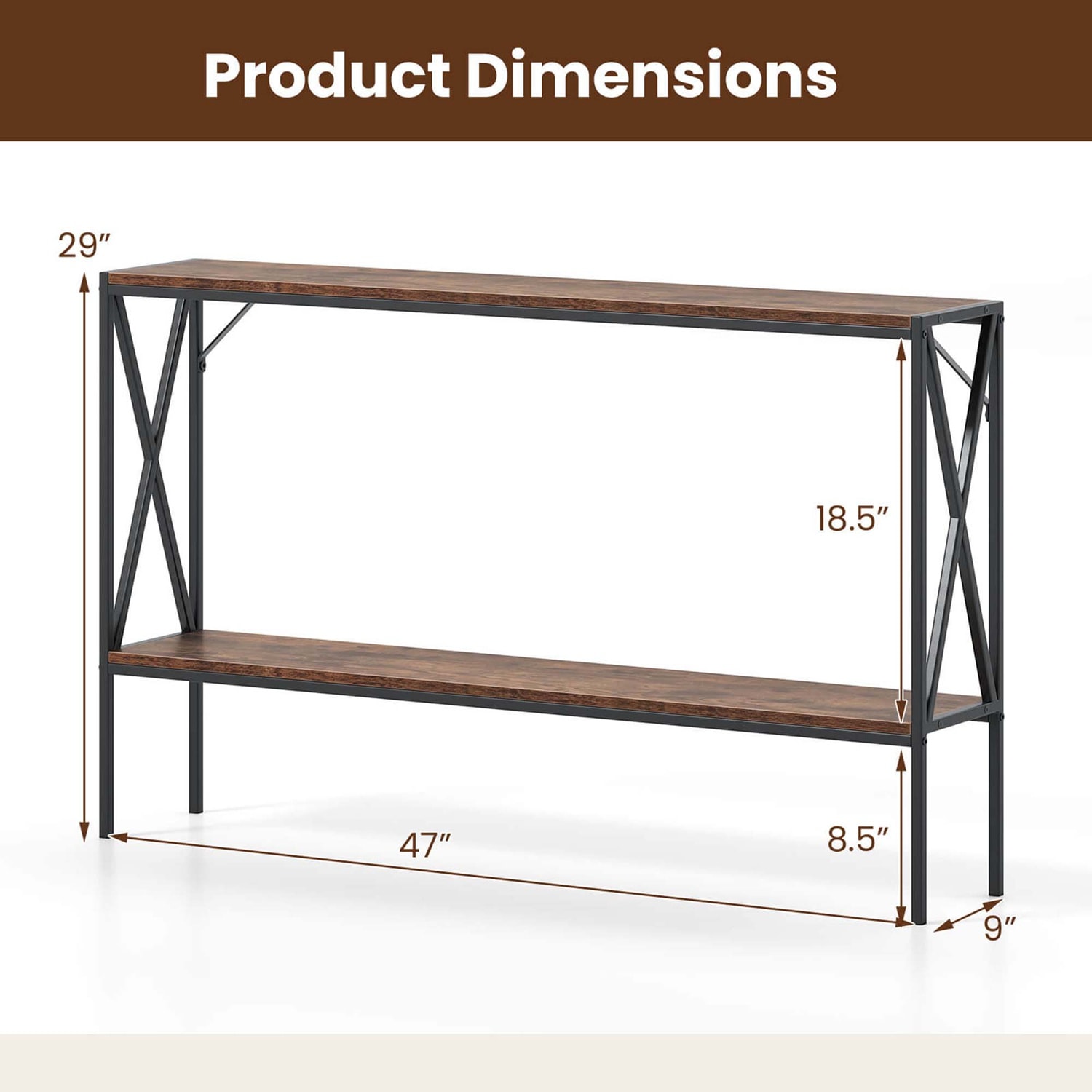 Costway CSHY003849 Console-Sofa-Tables - View #3
