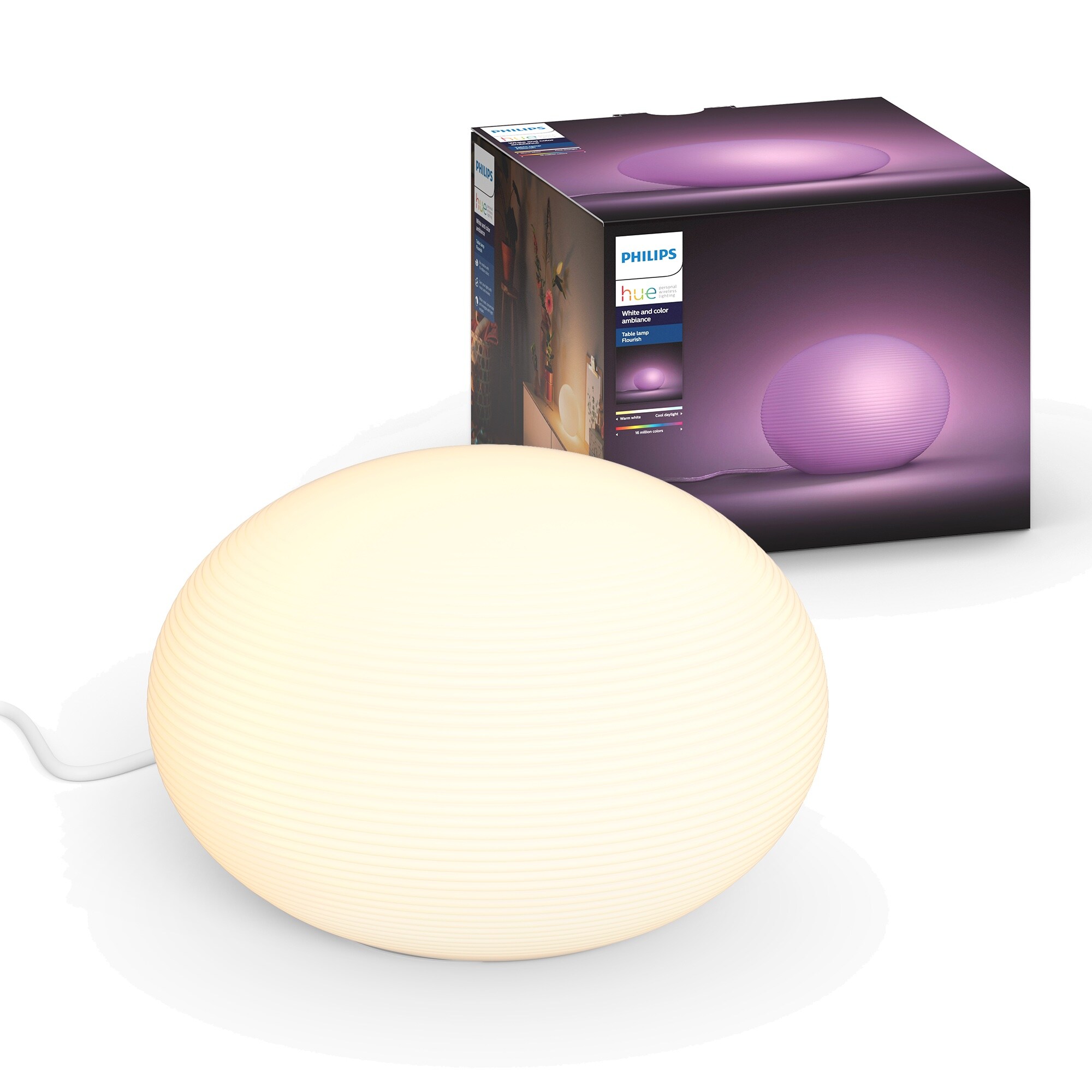Flourish Hue Lámpara de Sobremesa Bluetooth White/Color Amb