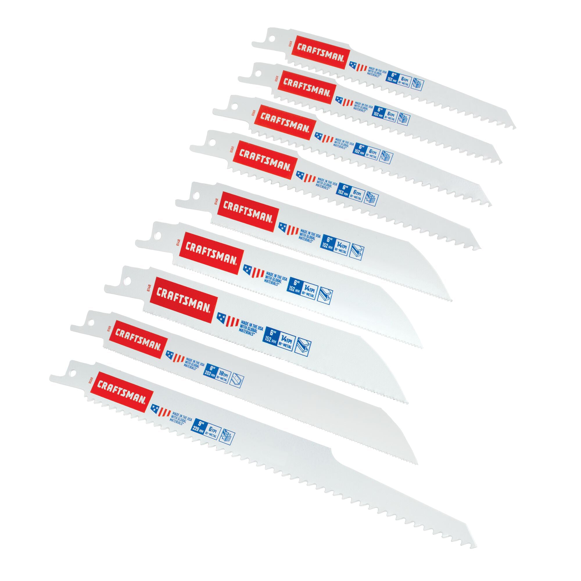 CRAFTSMAN 9-Pack Wood/Metal Cutting Reciprocating Saw Blade Set