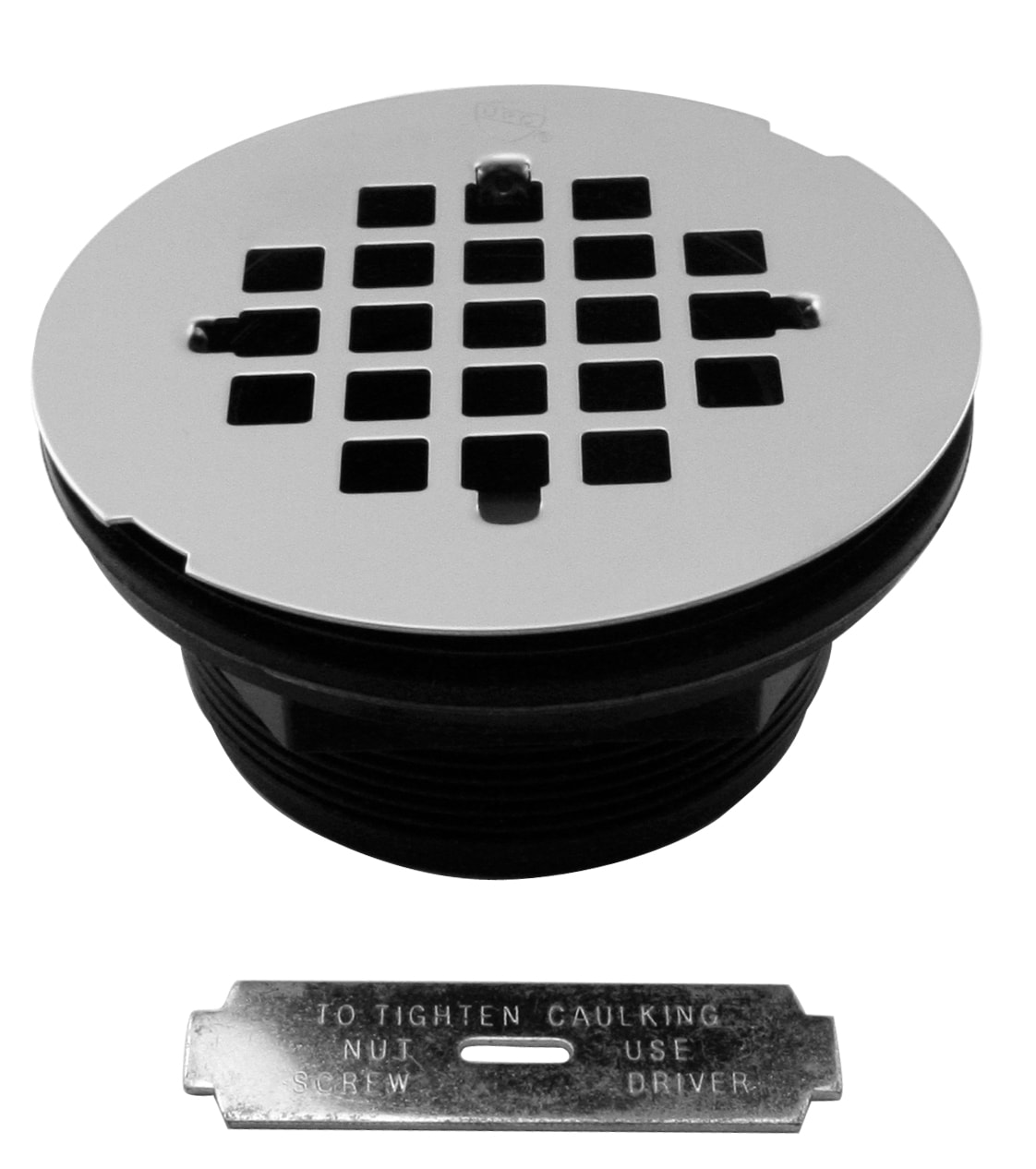 WESTBRASS D206P-05 2 In. PVC Shower Drain Assembly and Grid In Polished Nickel D206p-05