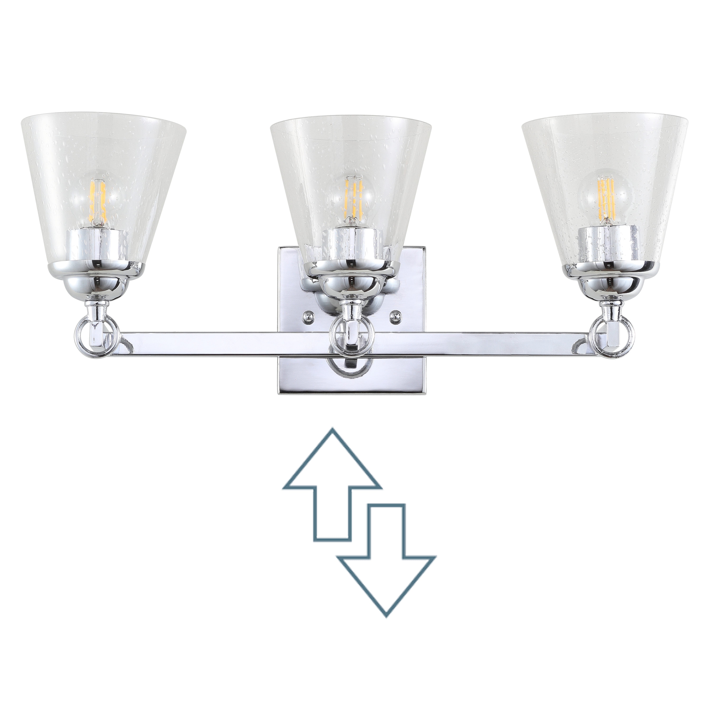 Marion 21" Polished Chrome 3-Light Vanity Sconce with Clear Glass