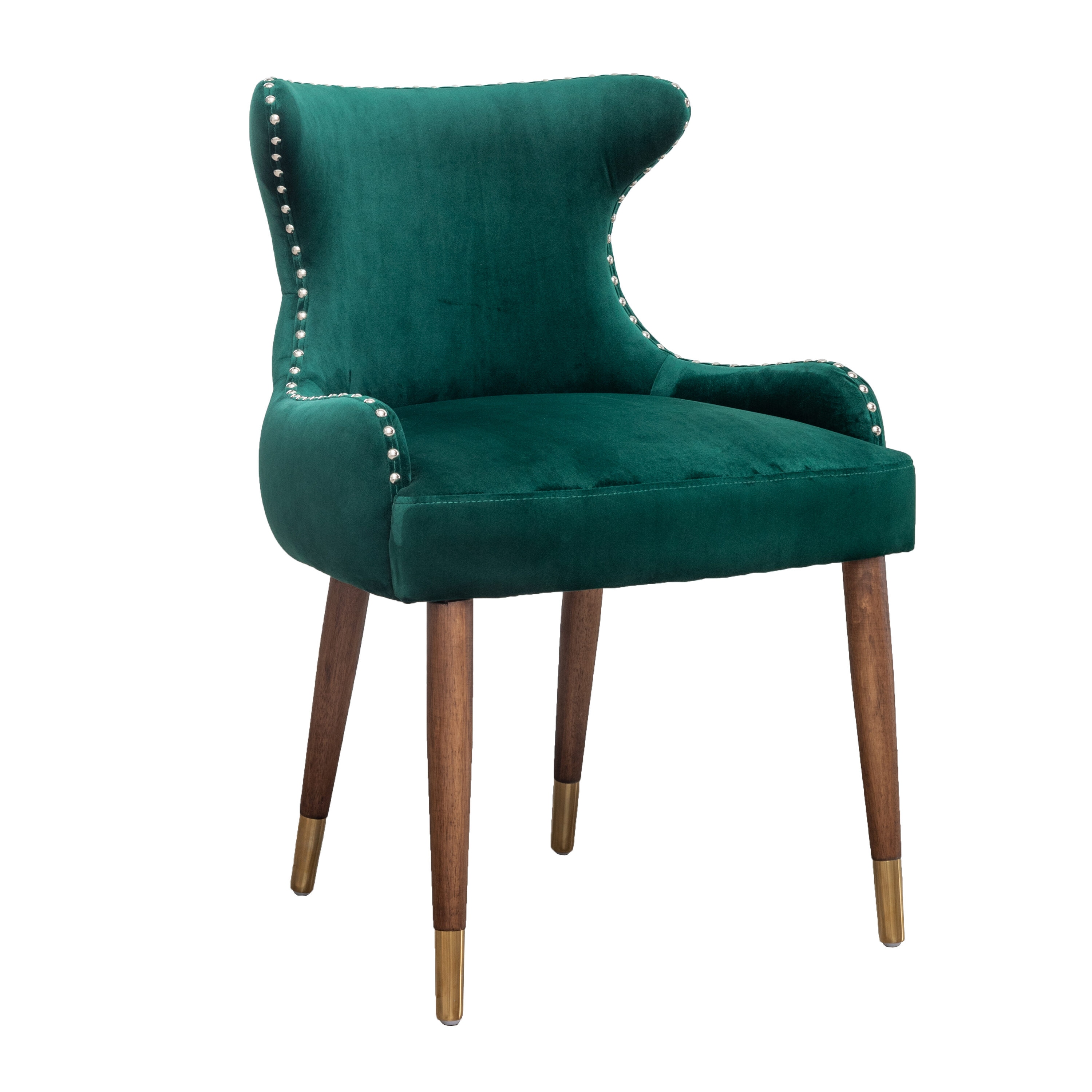 Roundhill Furniture AC184GN Lindale Modern Green Velvet Accent Chair