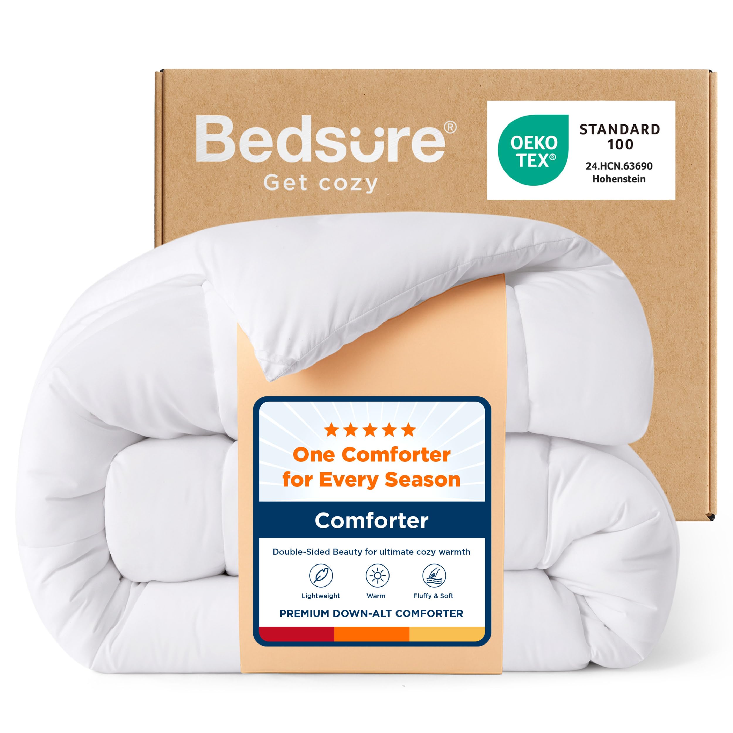Bedsure 82x86 Full 1-Piece White Basic Comforter in the Comforters ...