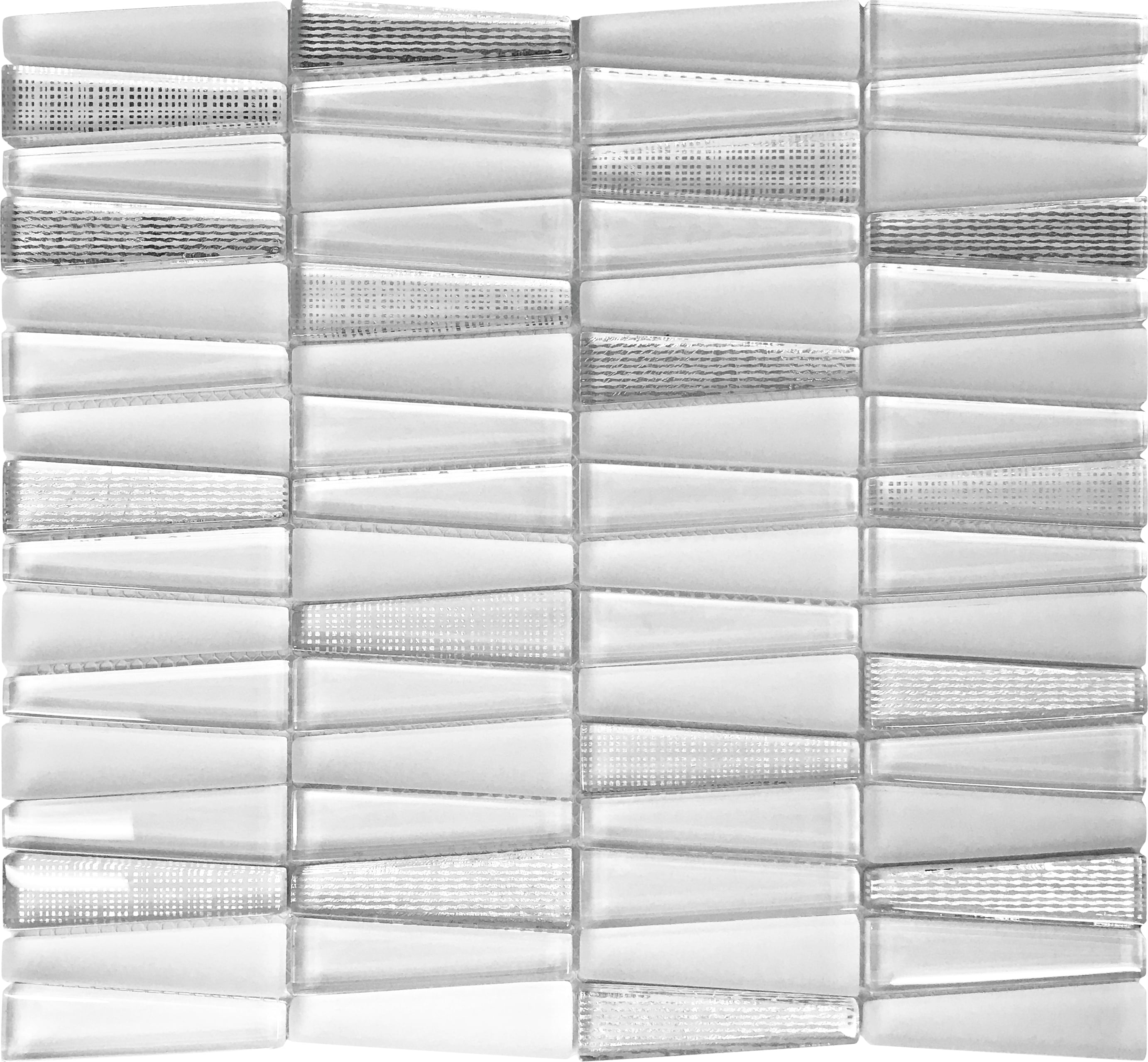 Apollo Tile Glacier White and Gray 12-in x 13-in Polished Glass Linear Floor and Wall Tile (5.38-sq. ft/ Carton)