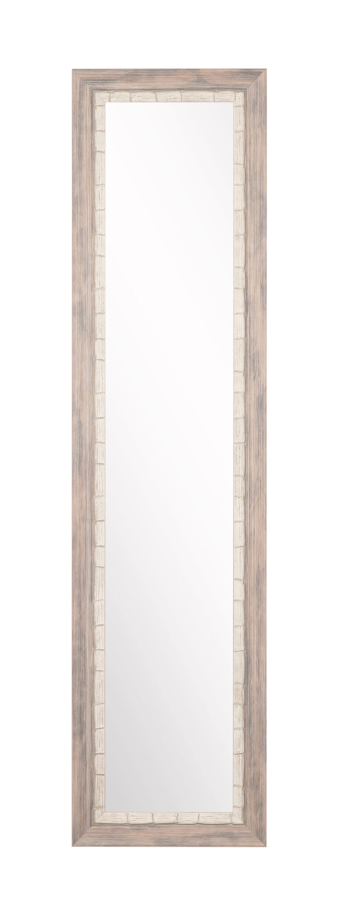 BrandtWorks BM23SKINNY 16-Inches W x 71.0-Inches H Rectangle Brown/Gray/Cream/Weathered Framed Full Length Wall Mirror