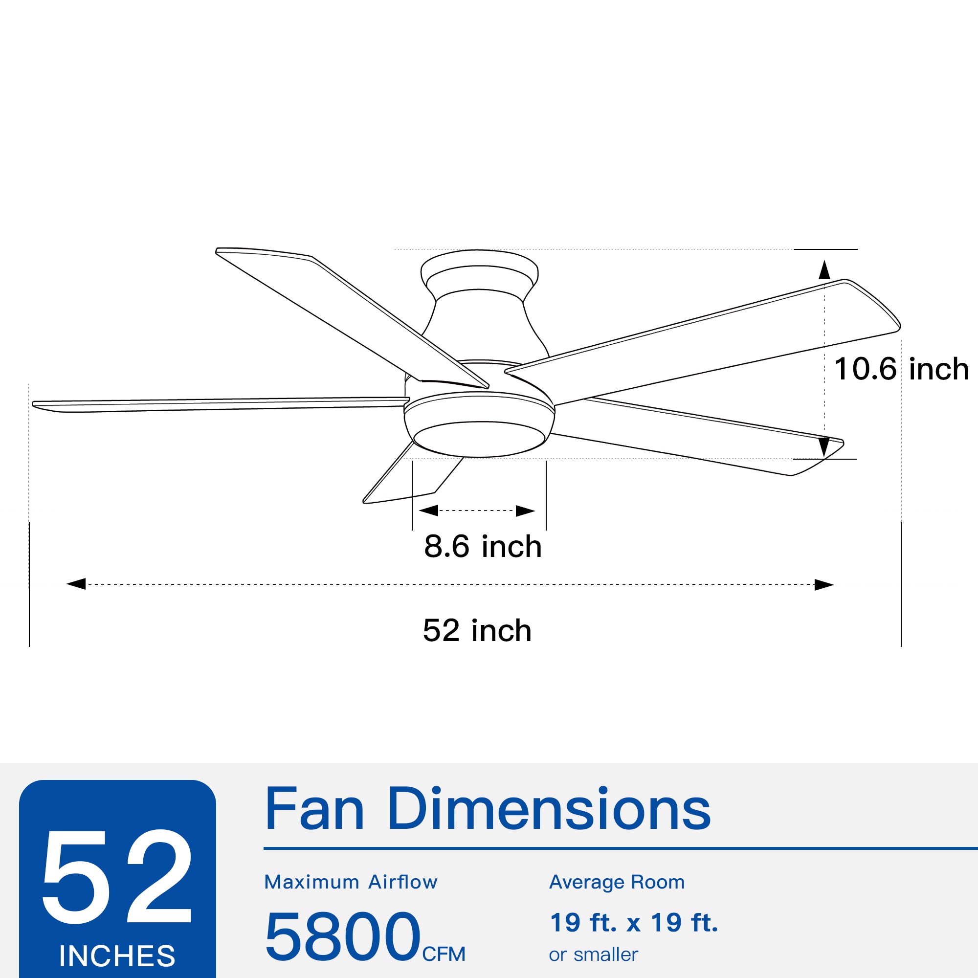 WELLFOR KBSE-52245H Ceiling-Fans - View #4