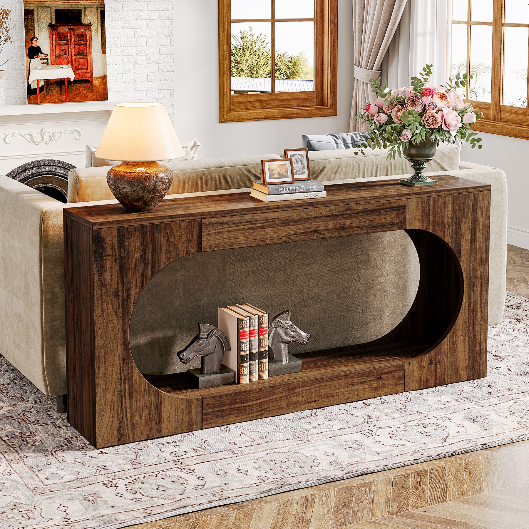 Fnova LWTJ-JW0776X Console table Farmhouse Finished Console table