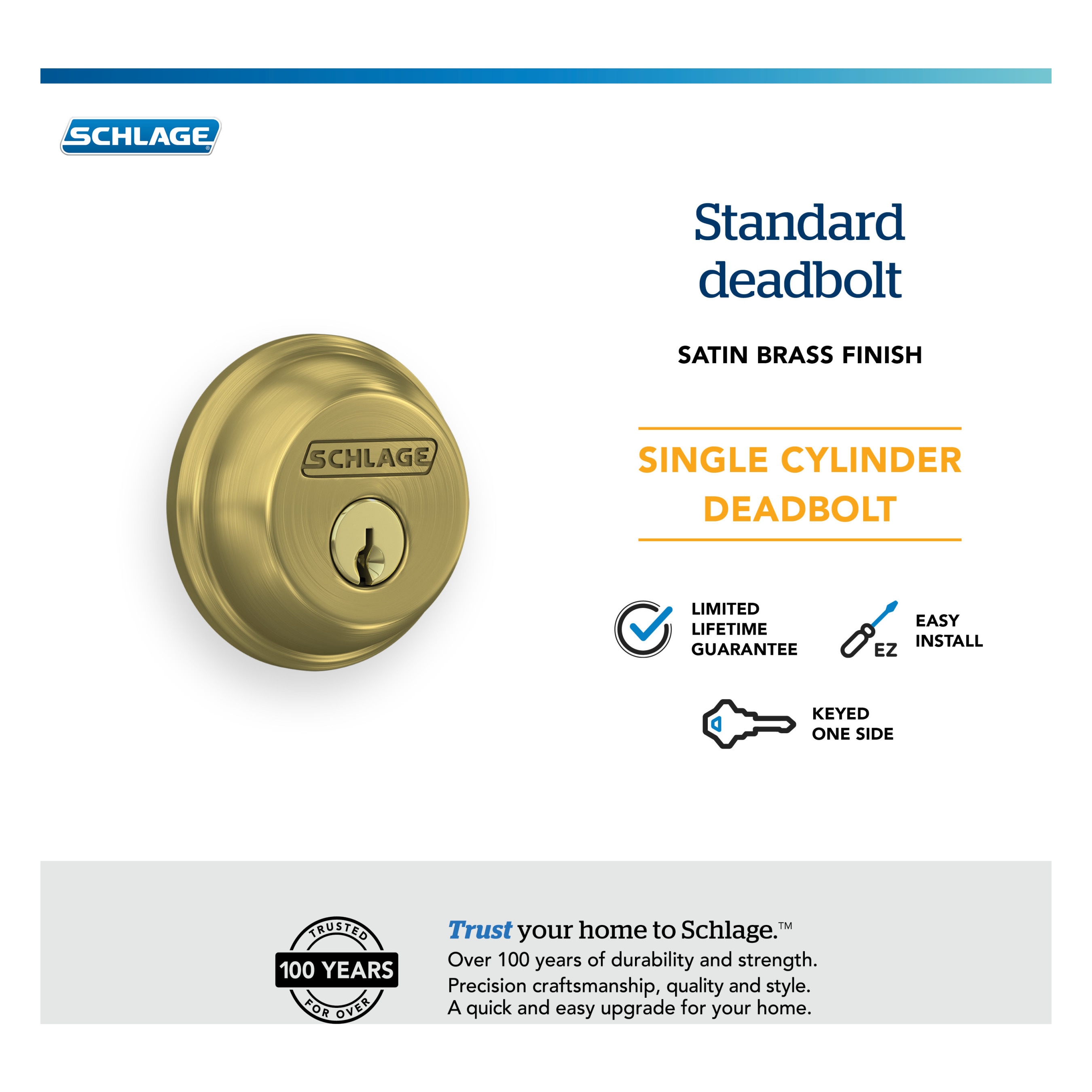 Schlage B60 N 608 G Door-Deadbolts - View #8