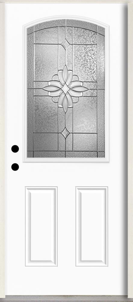 RELIABILT LO963429 Laurel 36-in x 80-in x 4-5/8-in Fiberglass Half lite Right-hand inswing Unfinished Unfinished Prehung Front Door Insulating core
