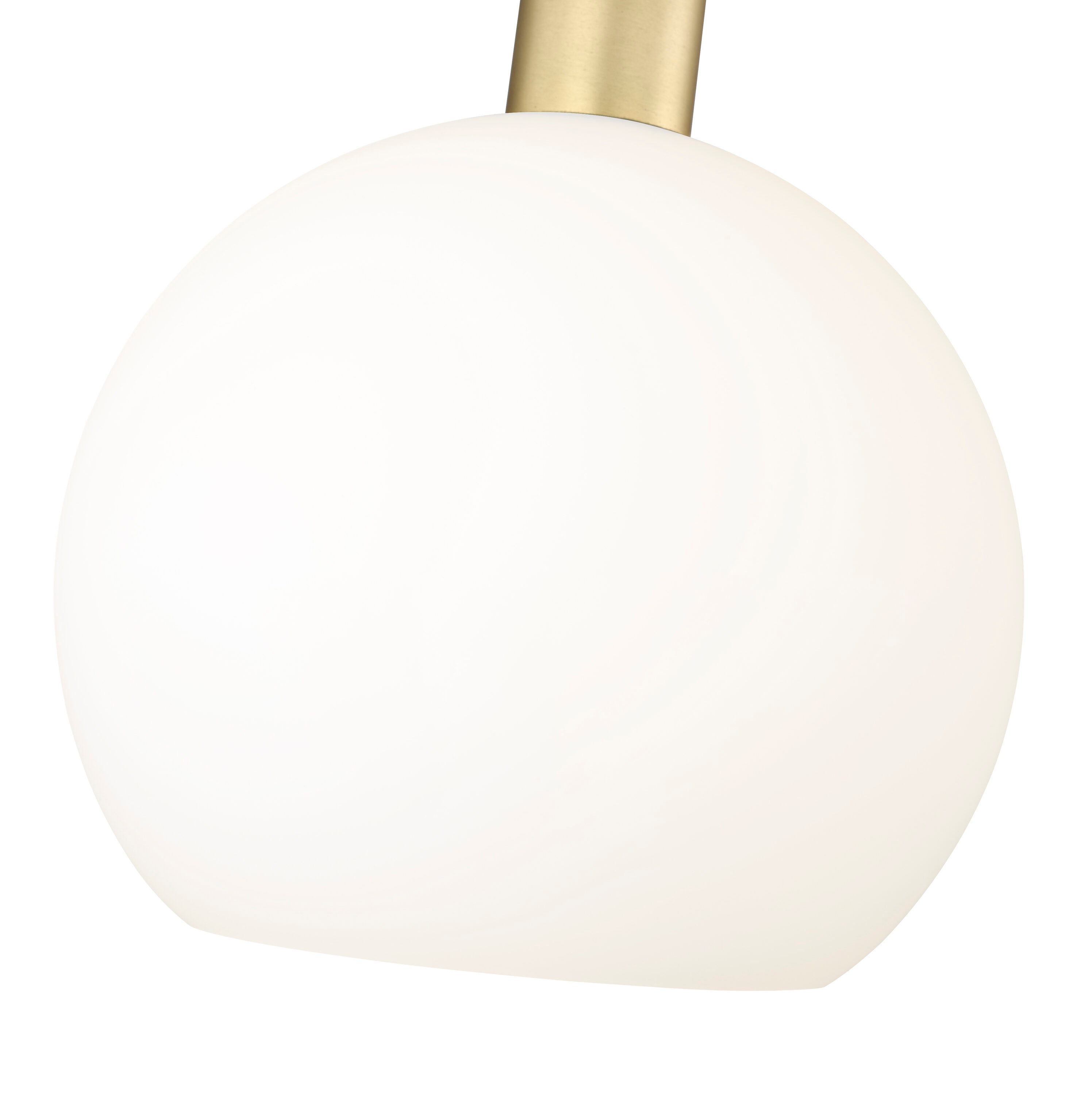 Olde Brass and White Glass Globe Pendant Light