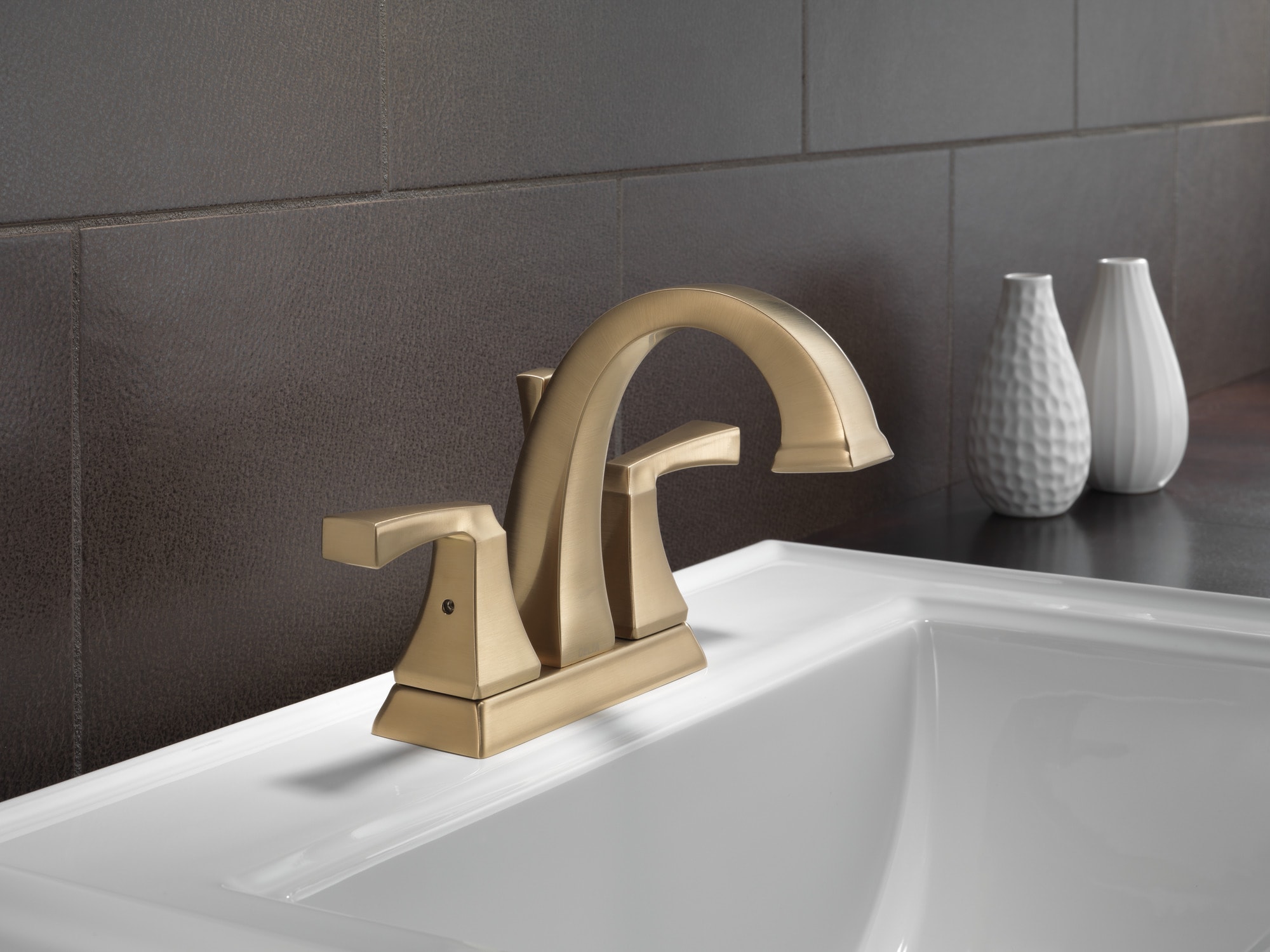 Modern Elegance 4" Centerset Brass Bathroom Faucet in Champagne Bronze