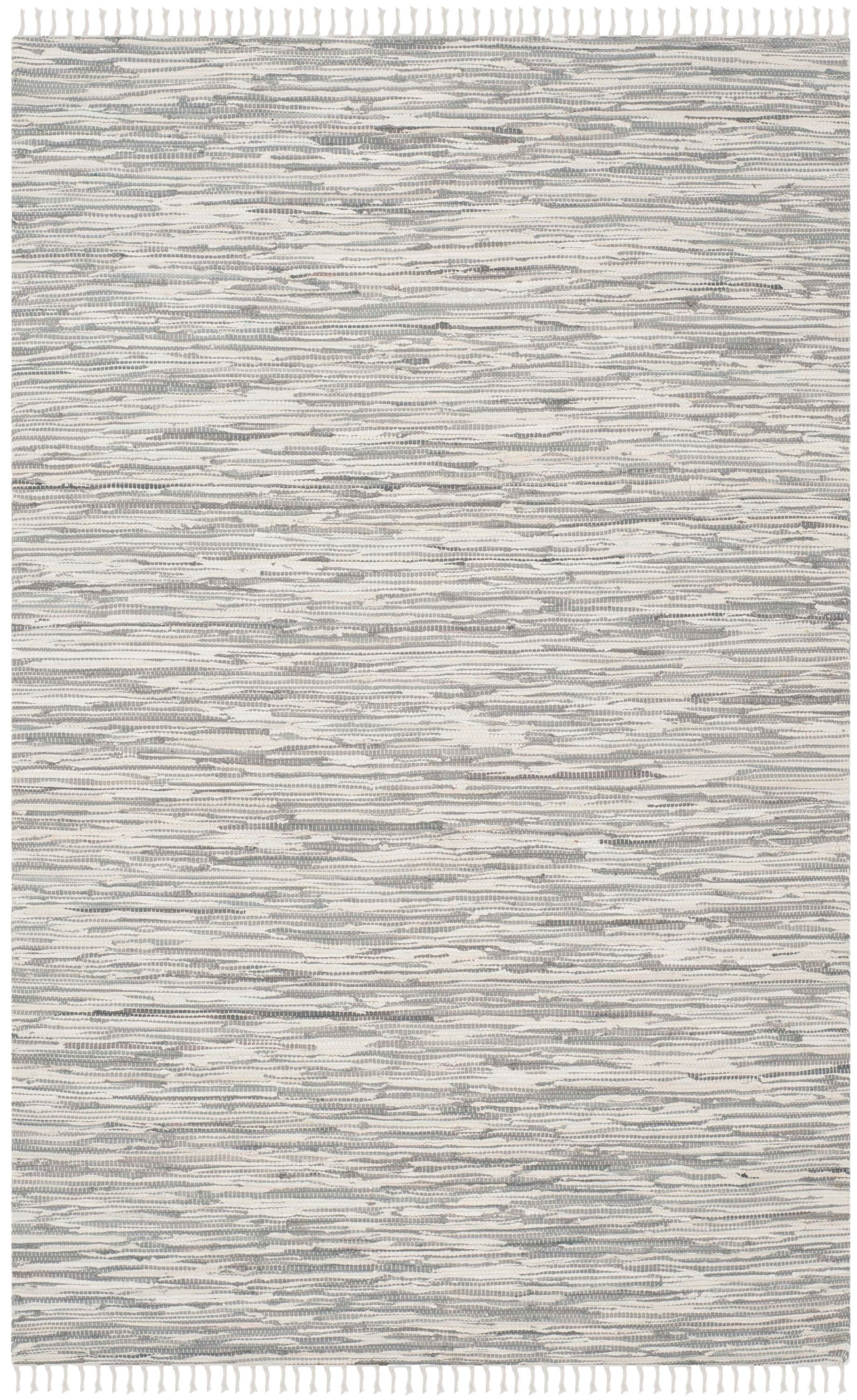 Coastal Charm Hand-Woven Cotton Flatweave 5' x 7' Gray Rug