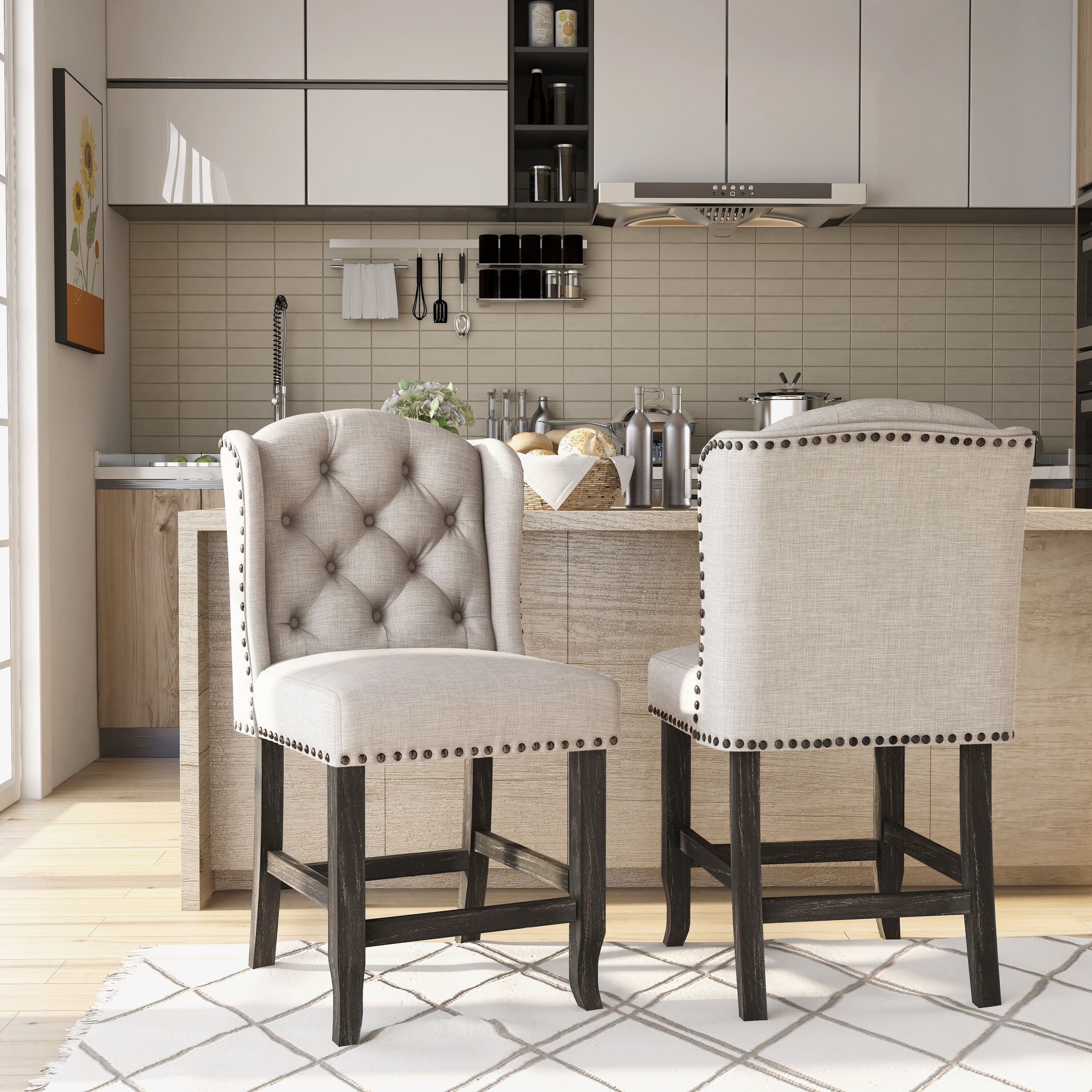 Furniture of America IDF-3324BK-PCW stools - View #3